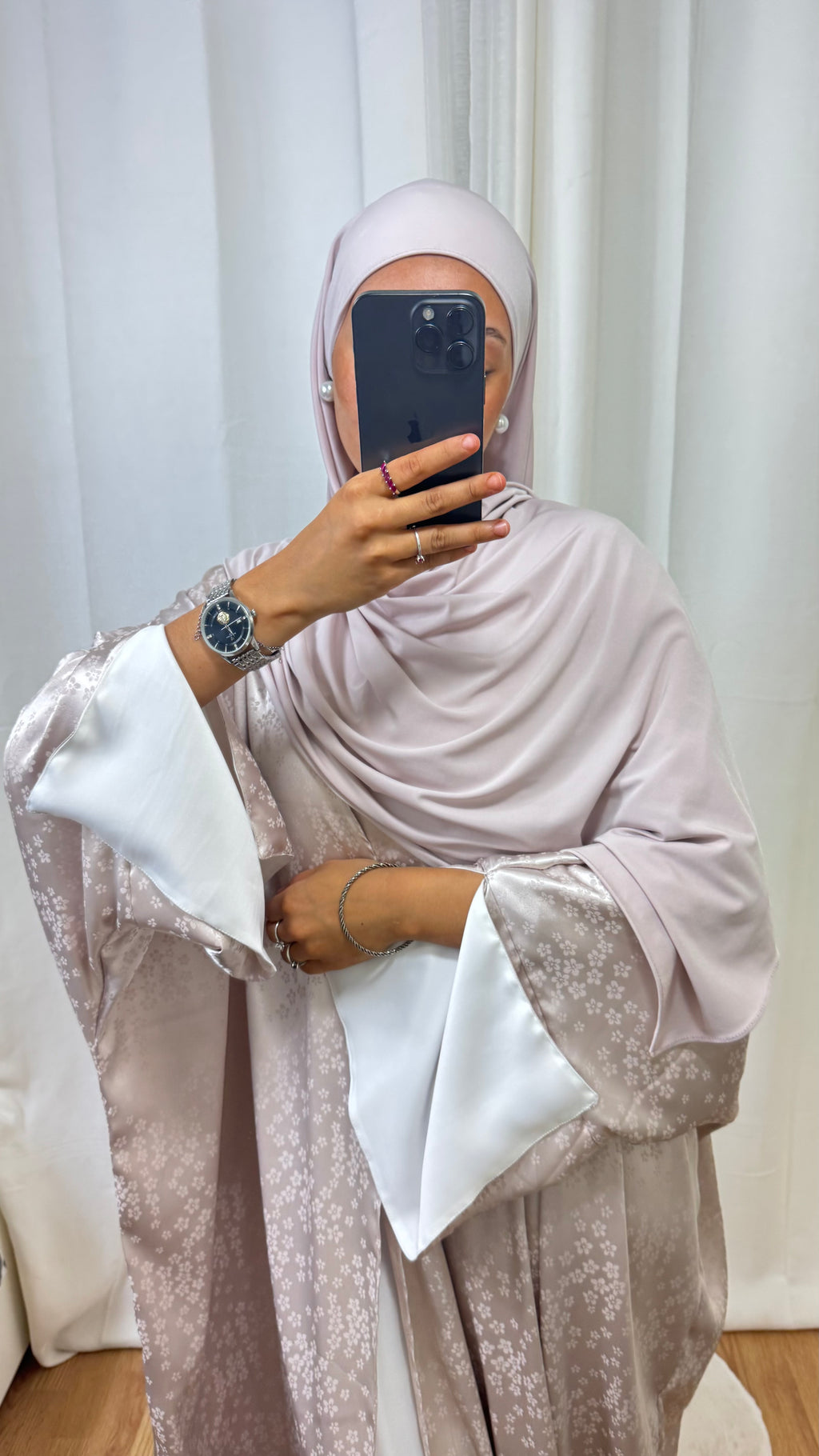 KIMONO CRÉATION FLEUR - ROSE POUDRÉ