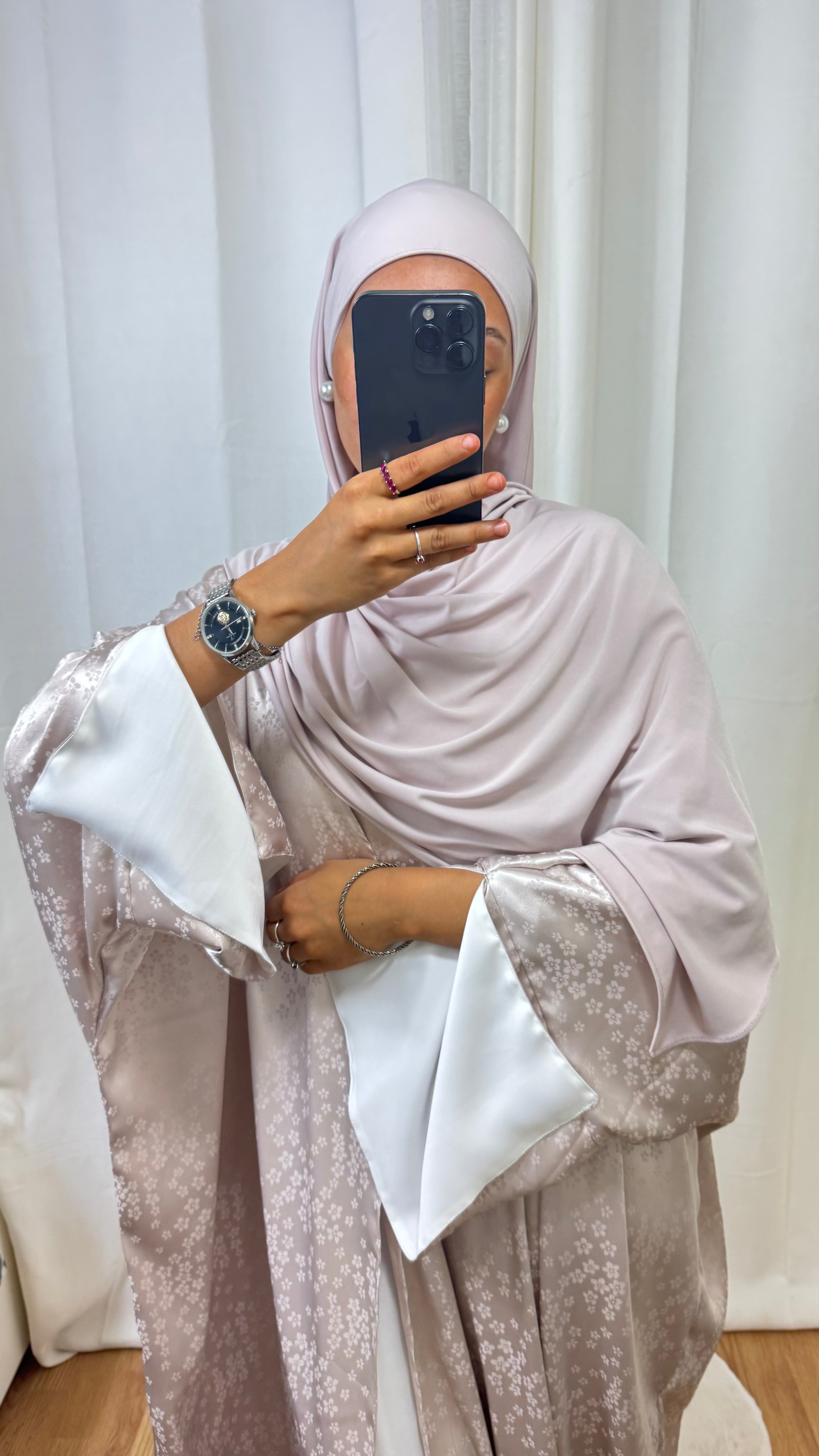 KIMONO CRÉATION FLEUR - ROSE POUDRÉ