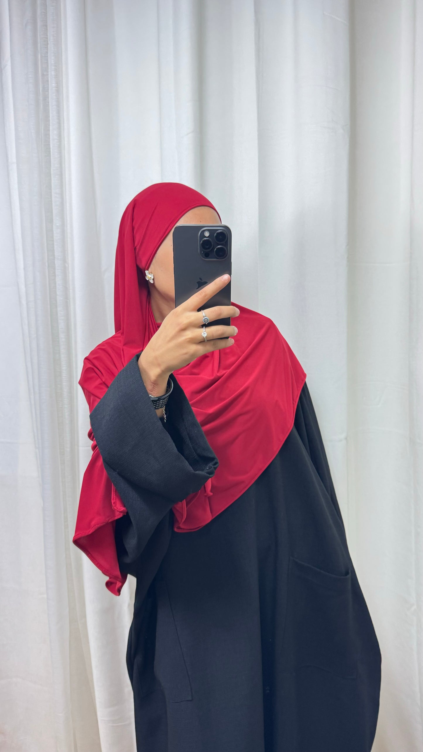 HIJAB JERSEY PREMIUM - ROUGE