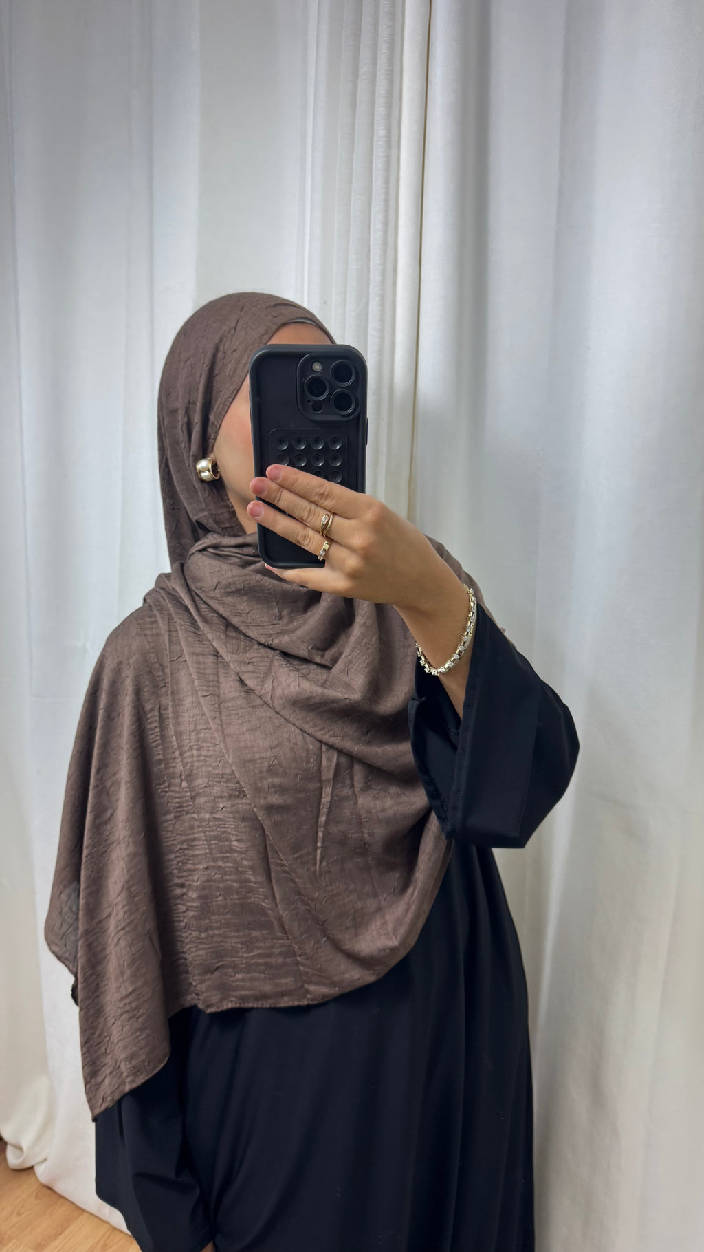 HIJAB COTON BAMBOO - TAUPE FONCÉ