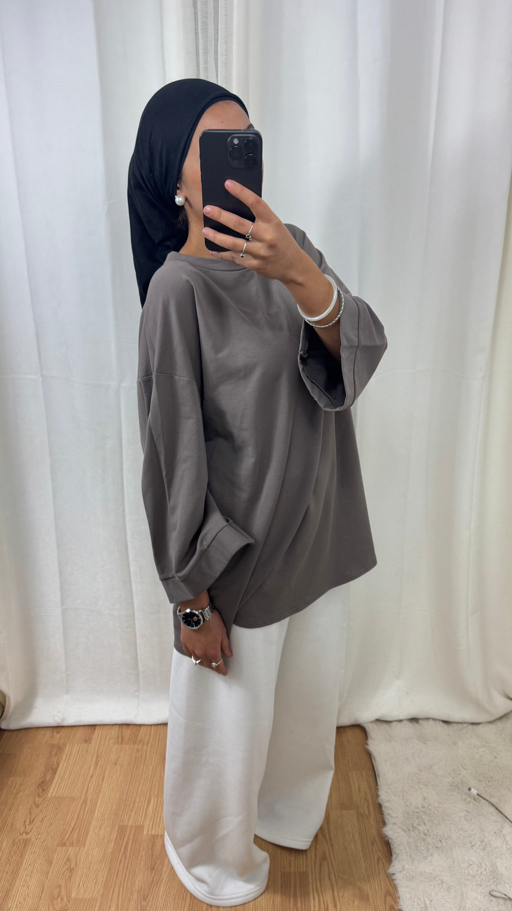 T-SHIRT MANCHE LONGUE - TAUPE