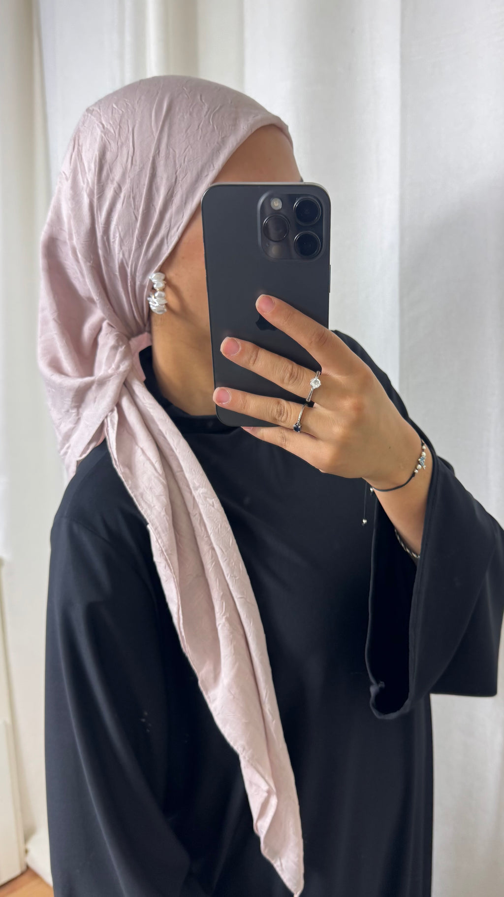 CARRÉ COTON BAMBOO - ROSE POUDRÉ