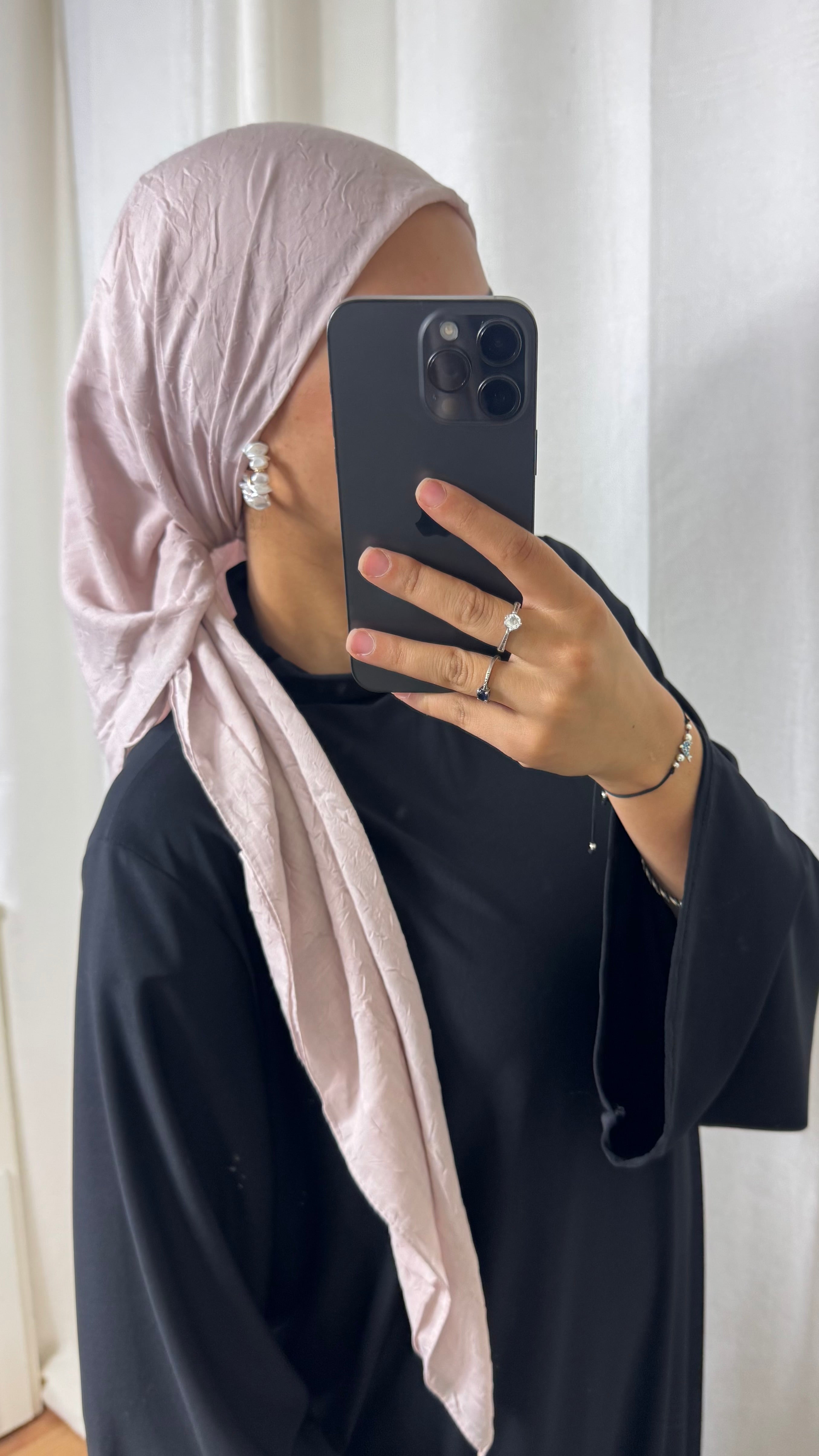 CARRÉ COTON BAMBOO - ROSE POUDRÉ