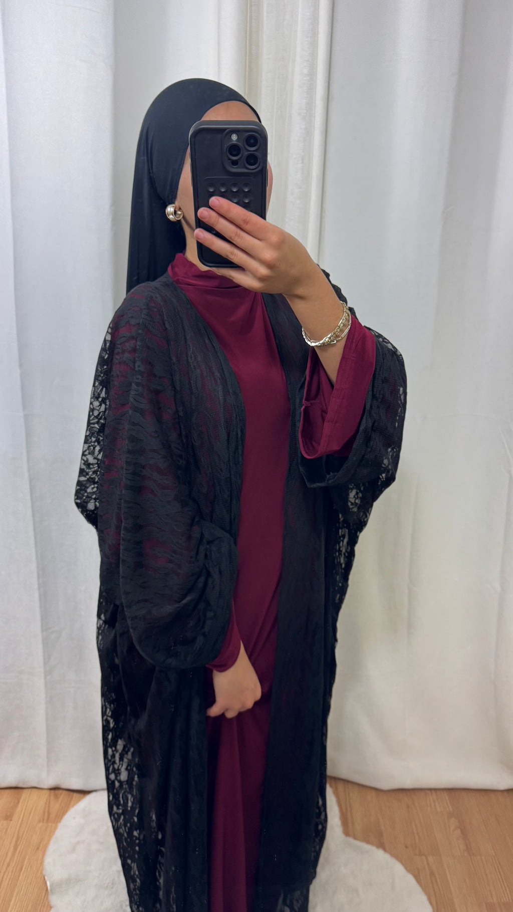 CRÉATION KIMONO DENTELLE - NOIR