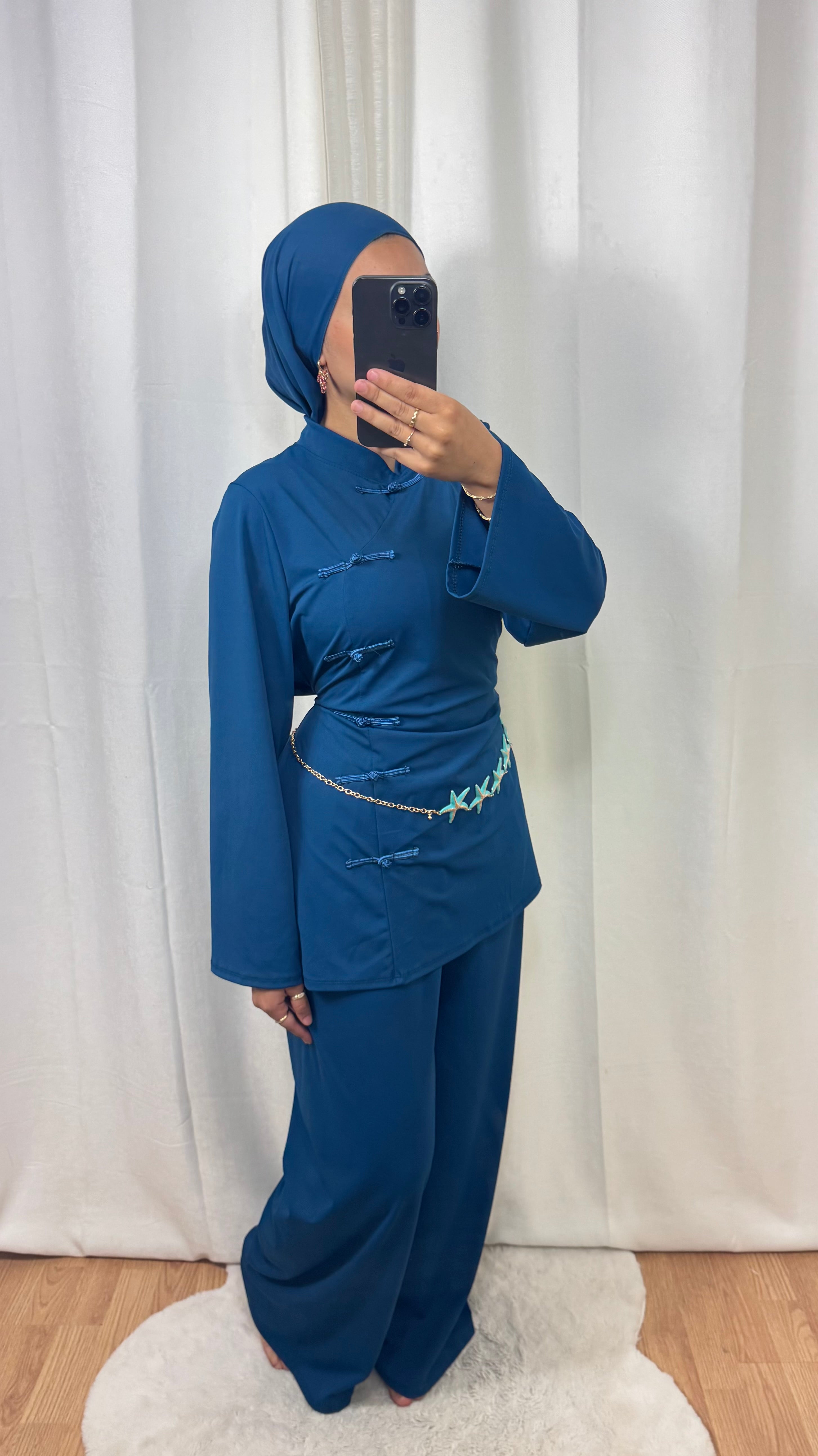 BURKINI SAKURA CINTRÉ - BLEU CANARD OCÉAN