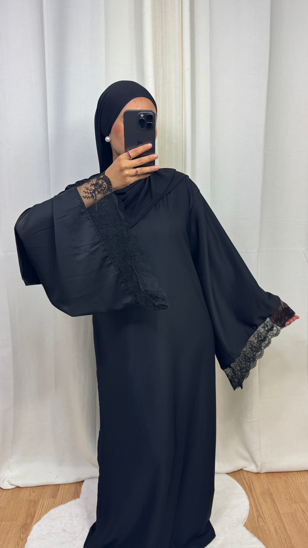ABAYA DENTELLE - NOIR