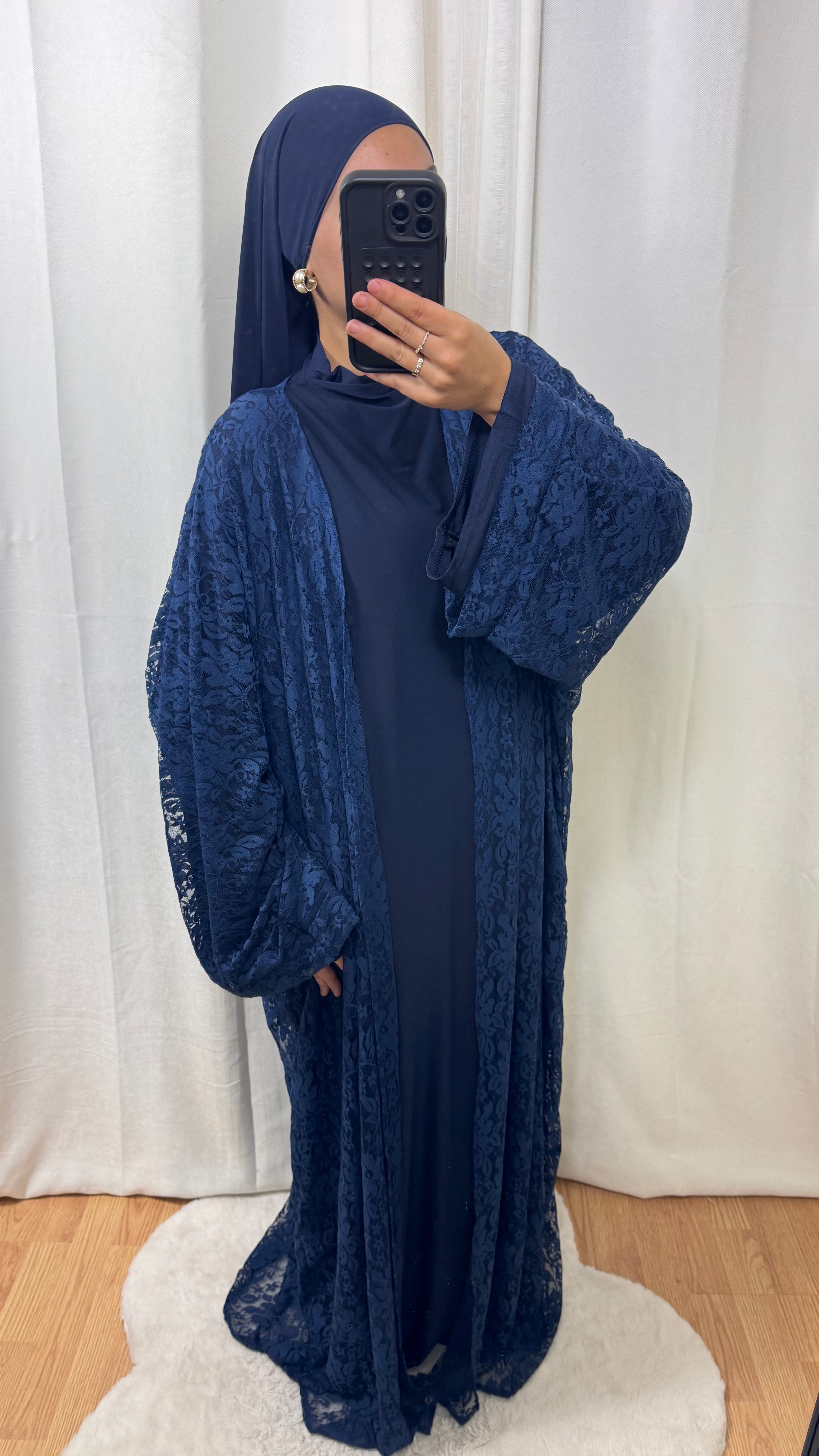 CRÉATION KIMONO DENTELLE - BLEU MARINE
