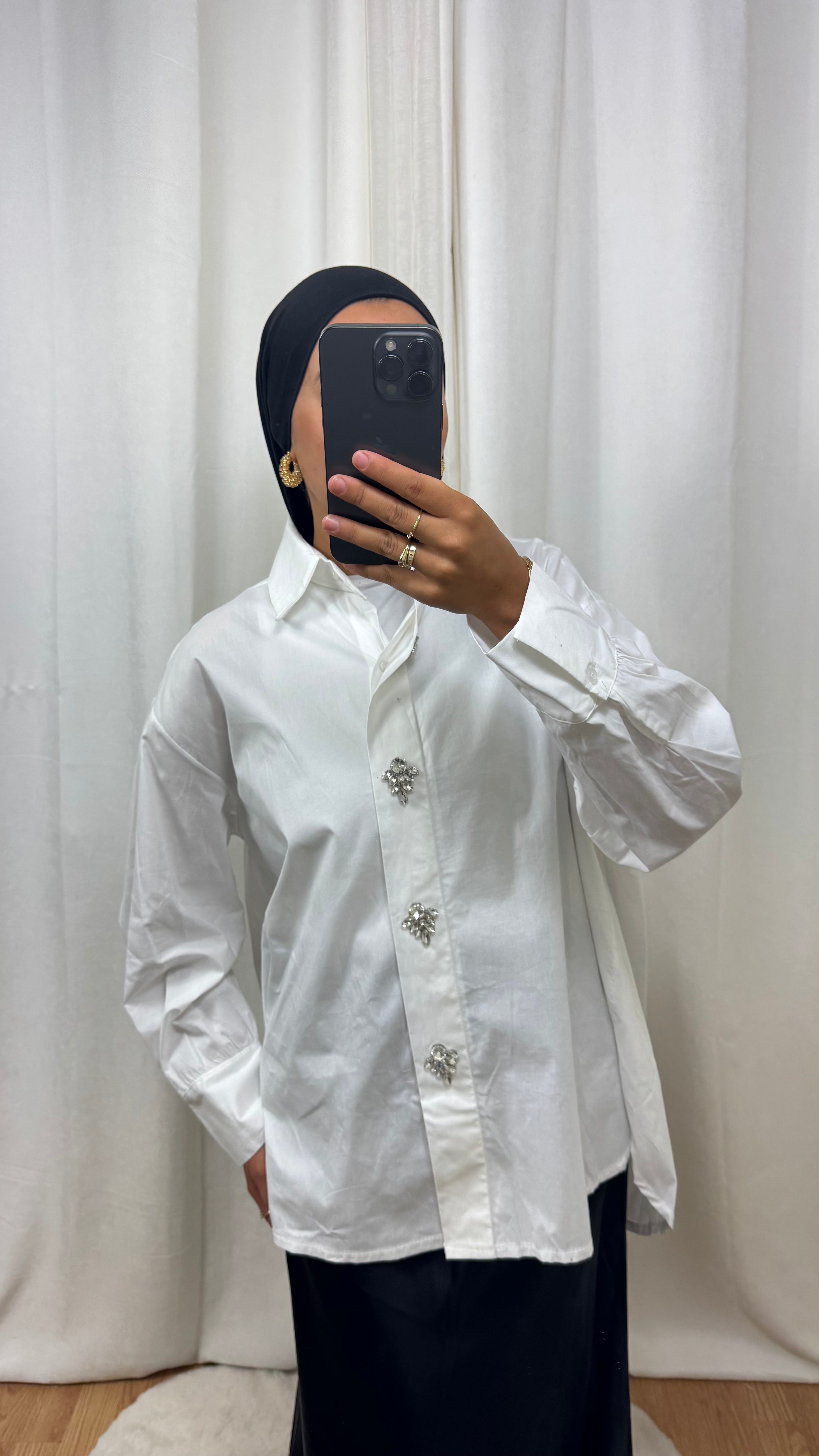 CHEMISE STRASS - BLANCHE