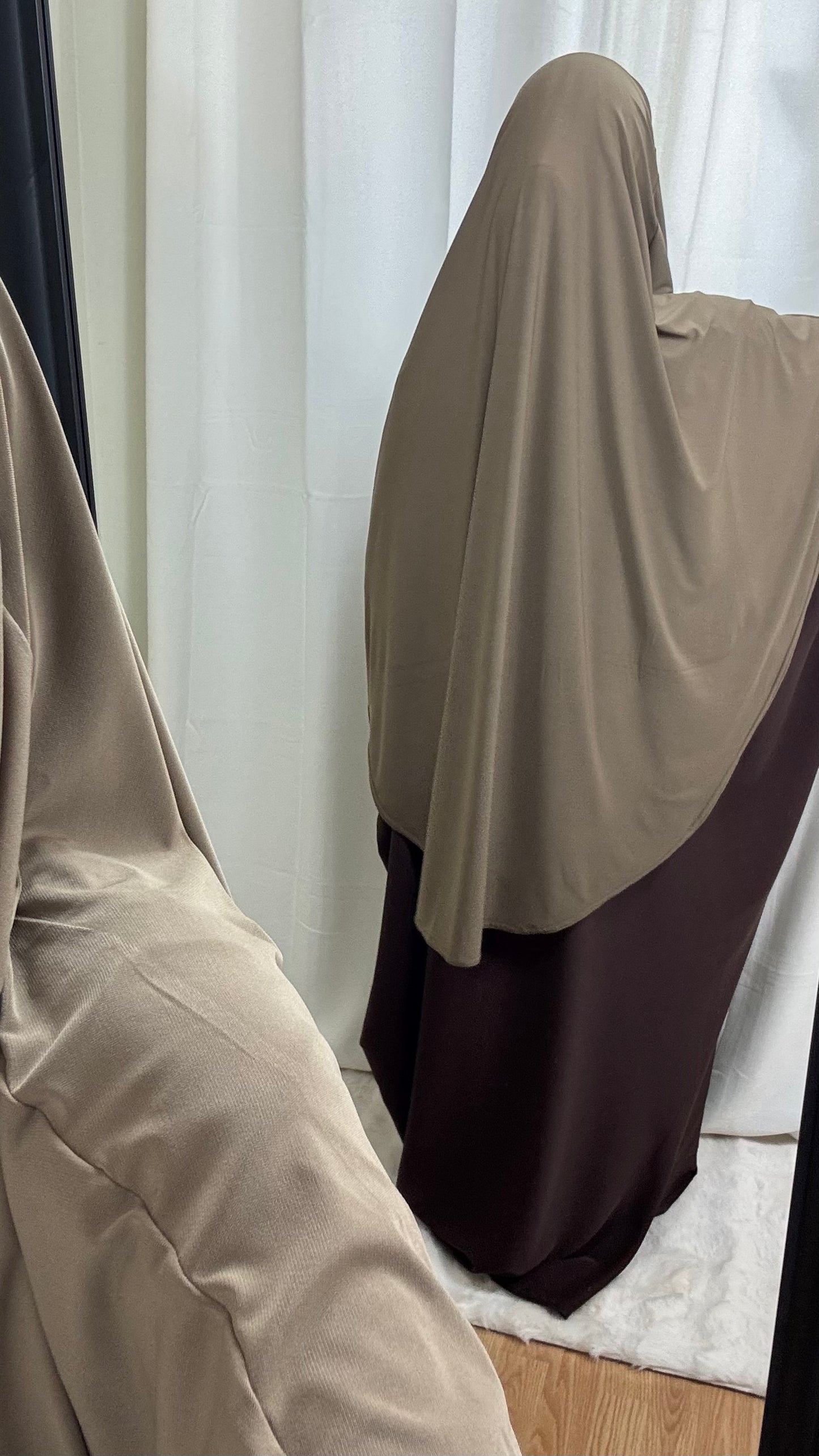 KHIMAR JERSEY MI LONG - TAUPE