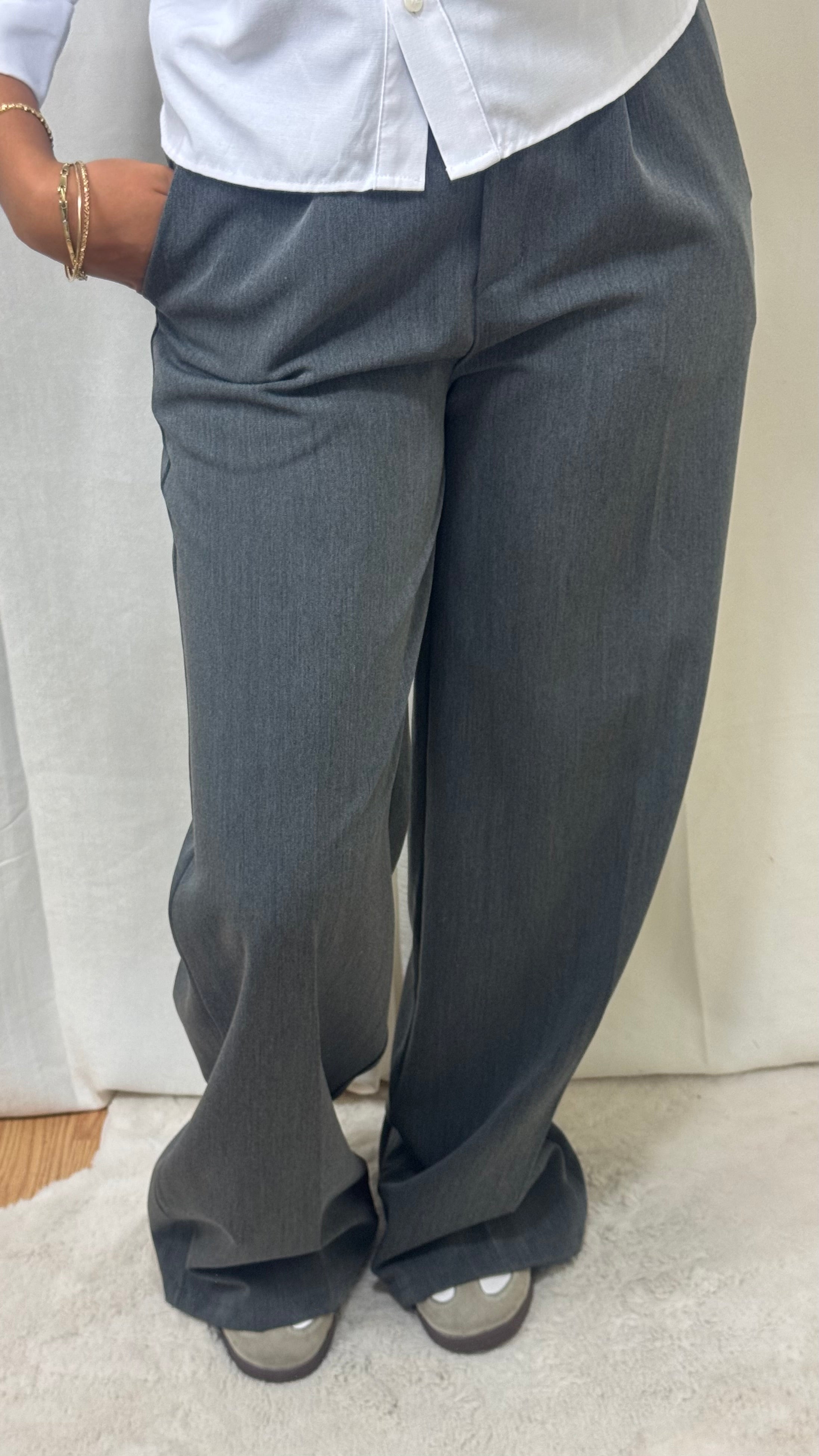 PANTALON À PINCE - GRIS
