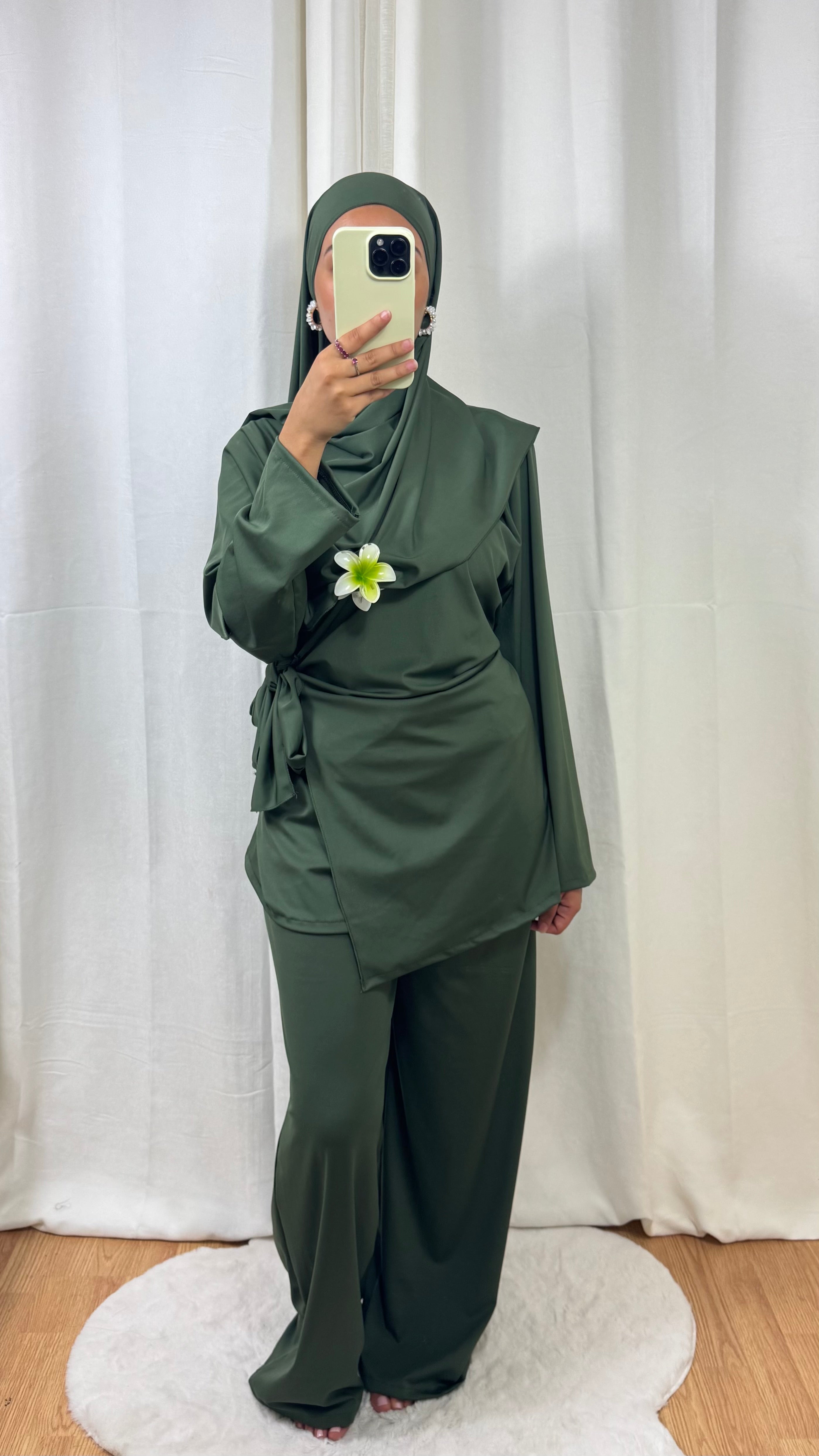 BURKINI À NOUER + HIJAB - KAKI