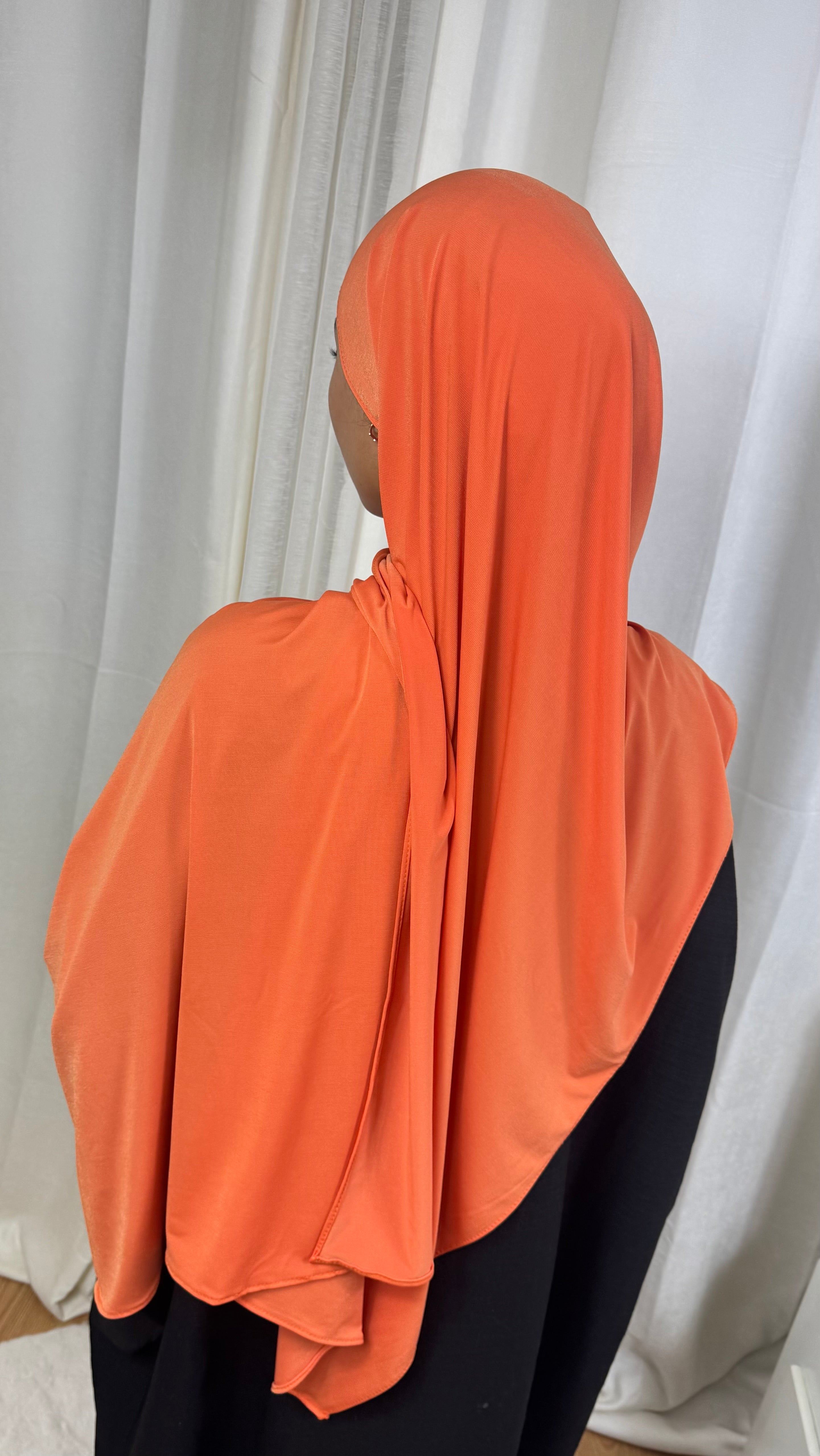 HIJAB JERSEY PREMIUM  - ORANGE CORAIL