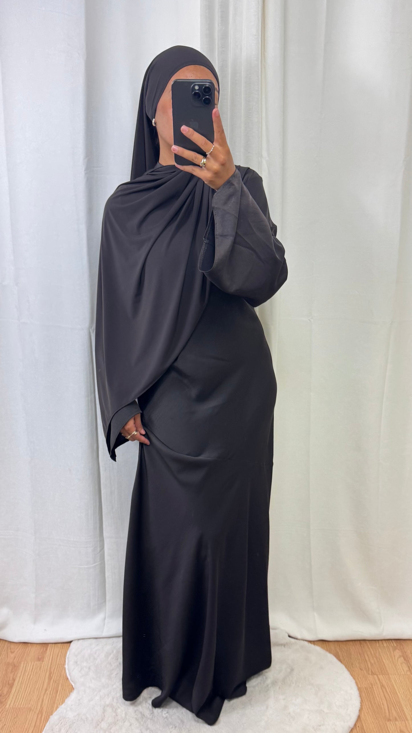 ROBE SATINÉE - MARRON