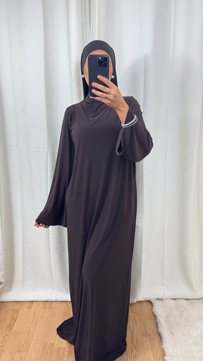 ABAYA JERSEY PREMIUM DE LUXE - MARRON