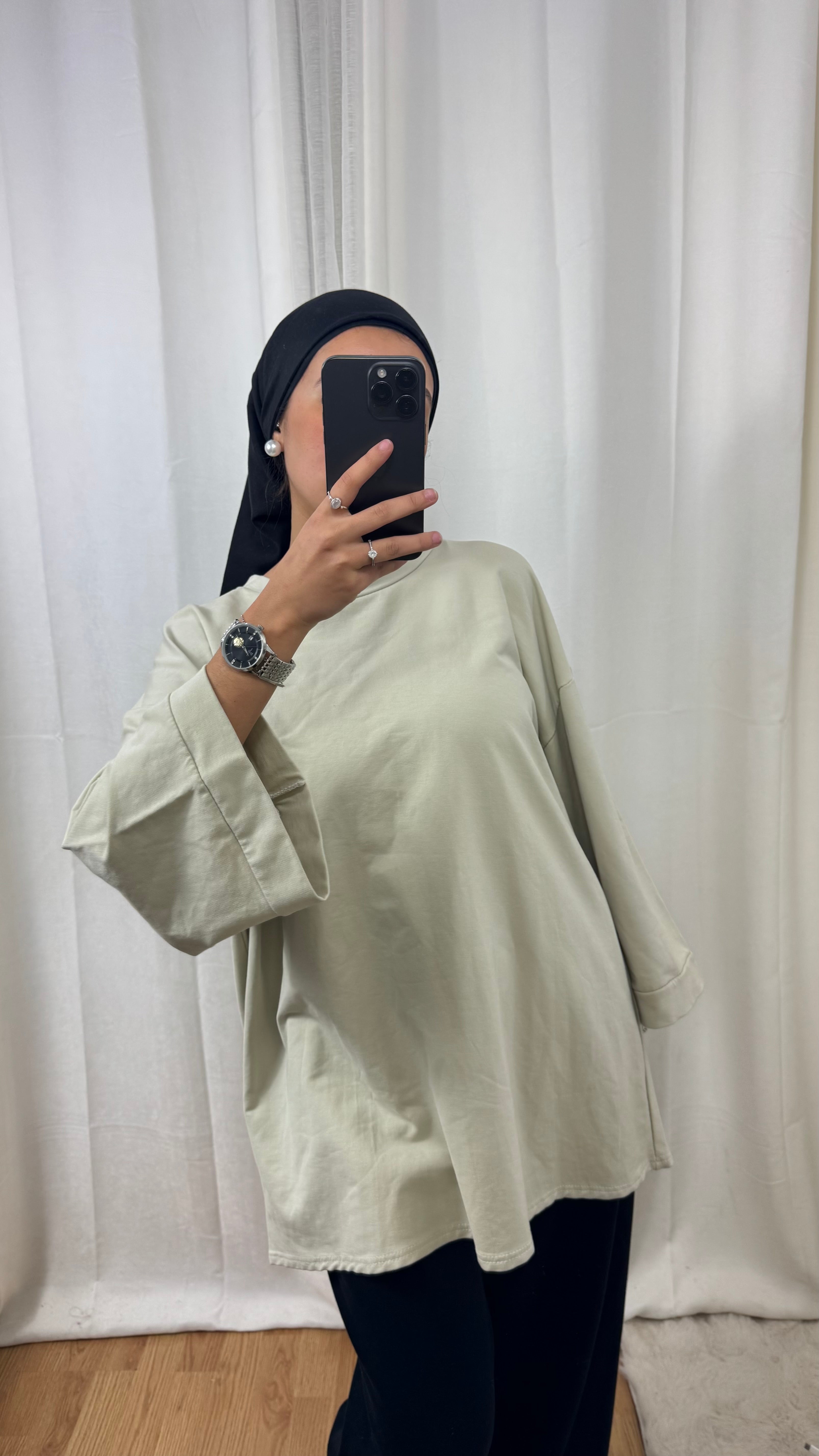 T-SHIRT MANCHE LONGUE - BEIGE