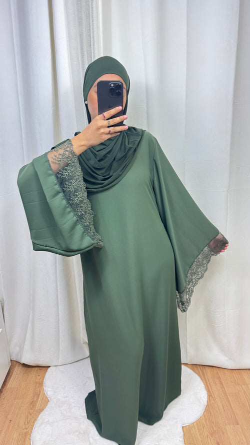 ABAYA DENTELLE - KAKI