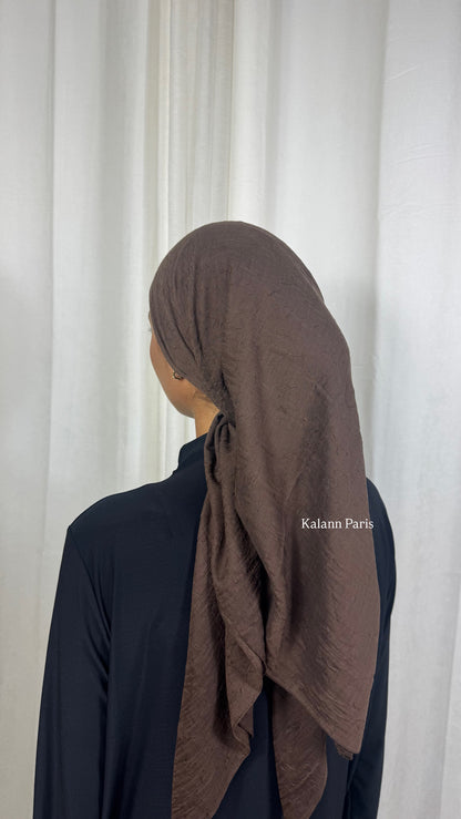 CARRÉ COTON BAMBOO - MARRON CHOCOLAT