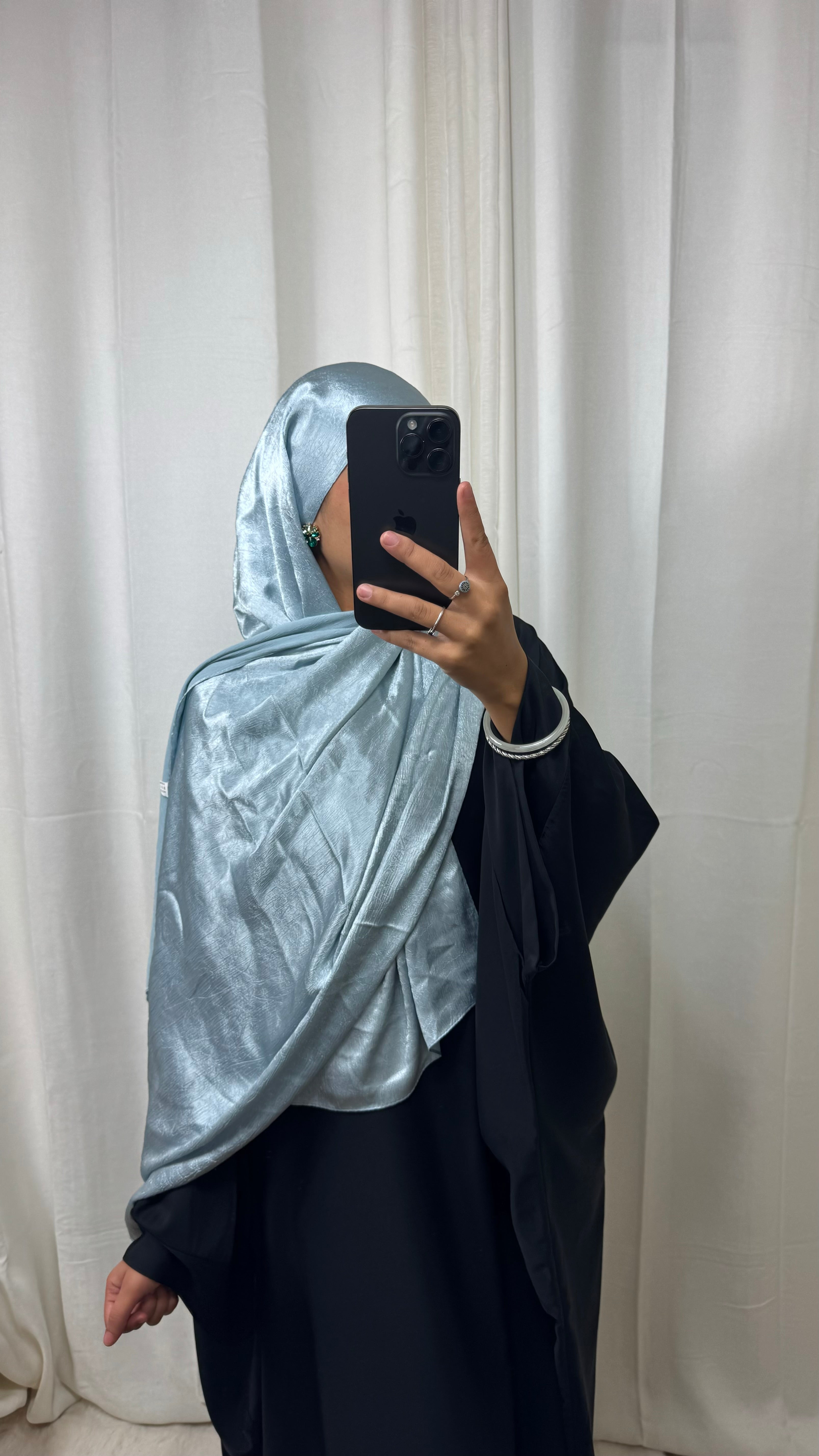 HIJAB SATINÉ - BLEU CLAIR