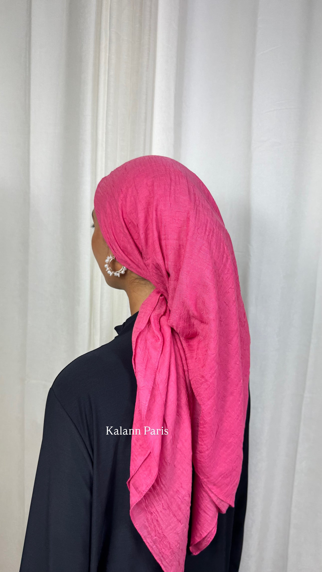 CARRÉ COTON BAMBOO - ROSE FUSHIA