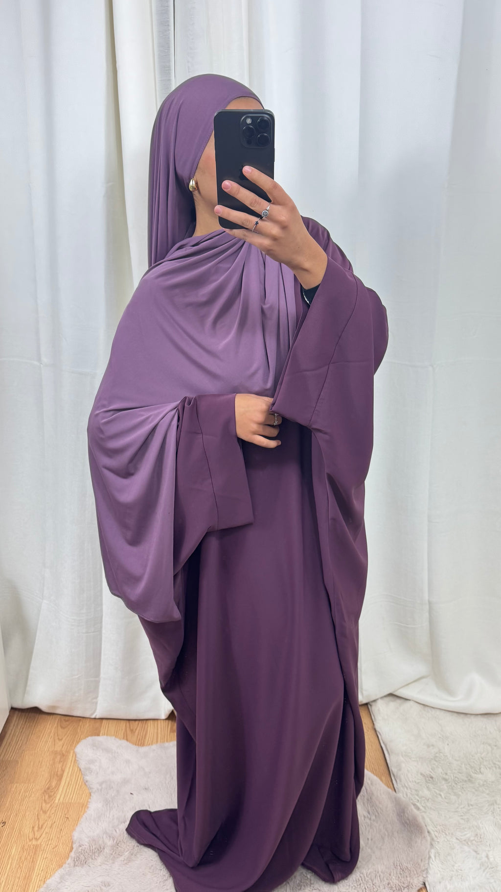 ABAYA SAOUDIENNE ELEGANCE - PRUNE