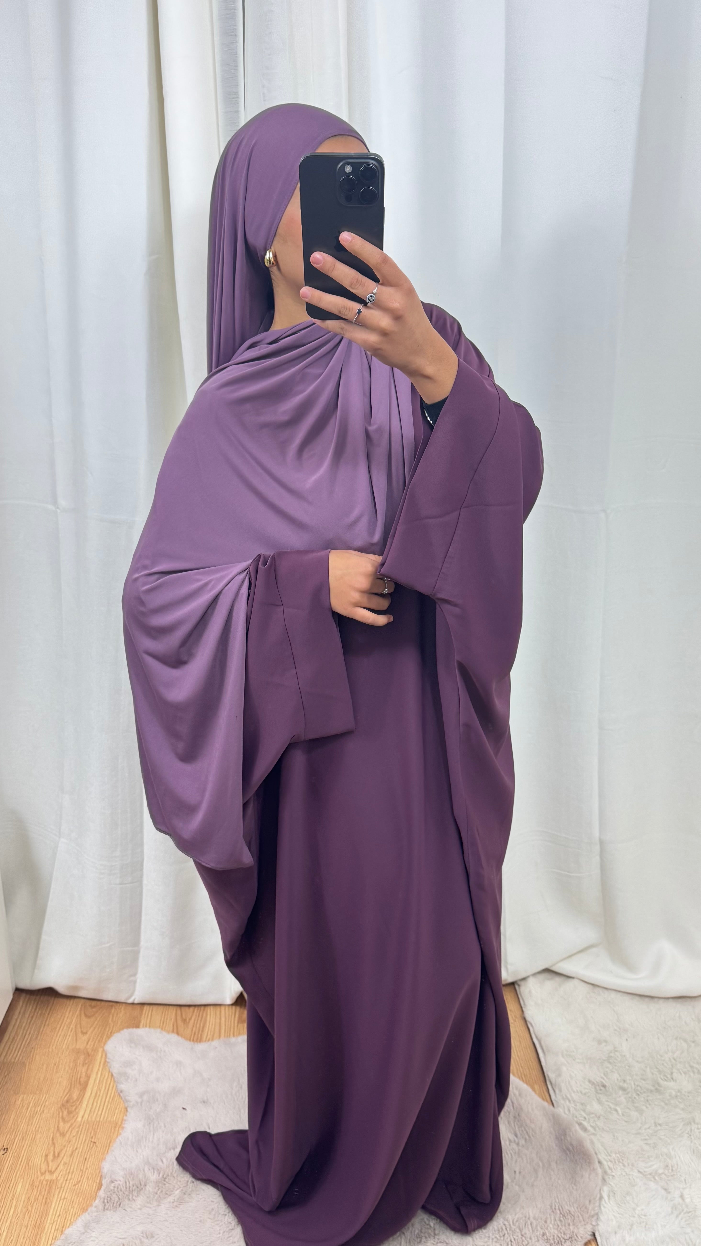 ABAYA SAOUDIENNE ELEGANCE - PRUNE