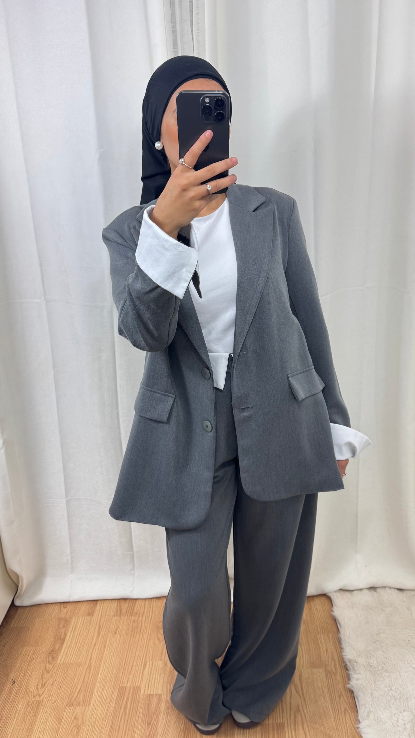 ENSEMBLE BLAZER PANTALON - GRIS