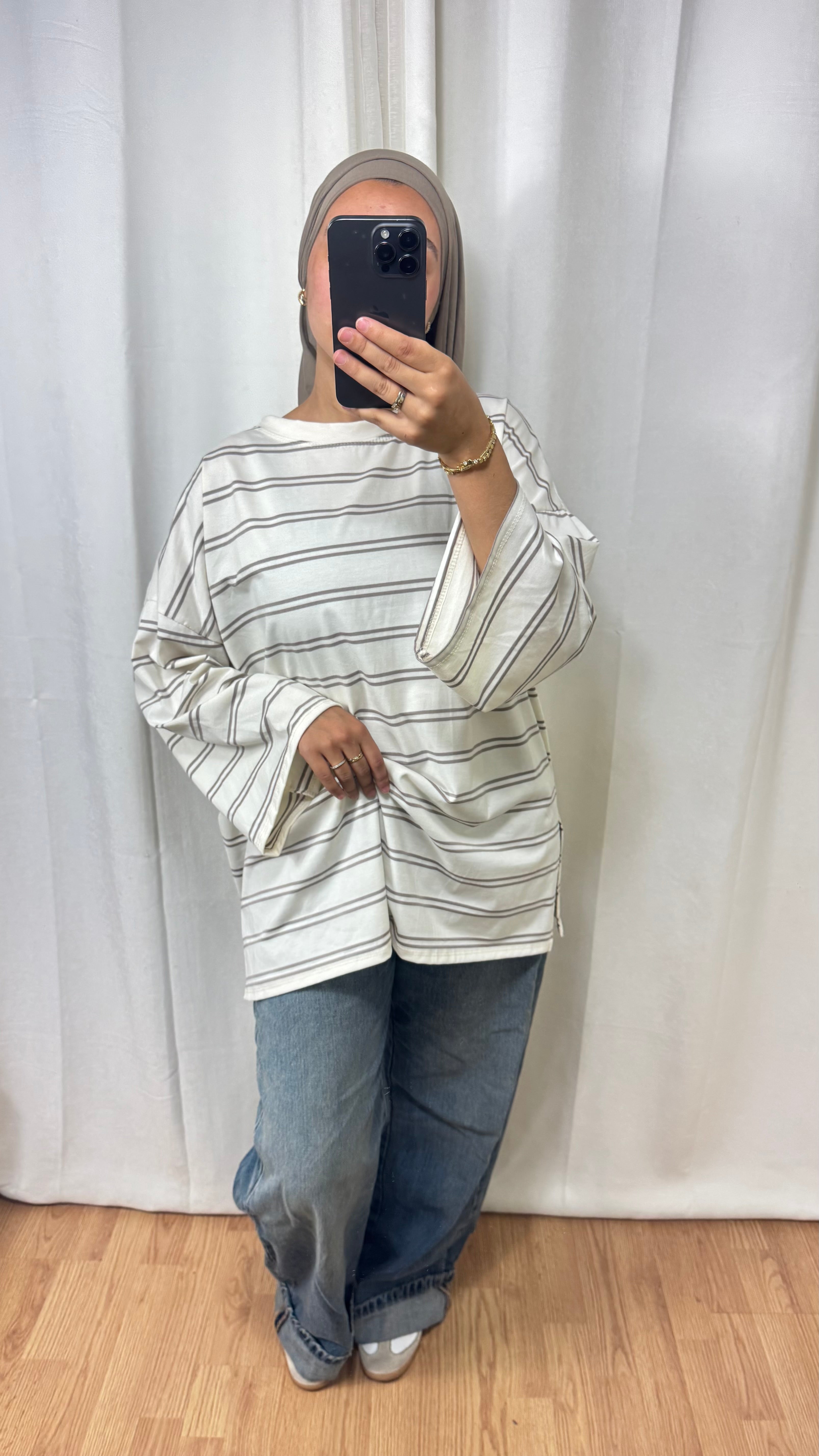 T-SHIRT RAYÉ  - BEIGE