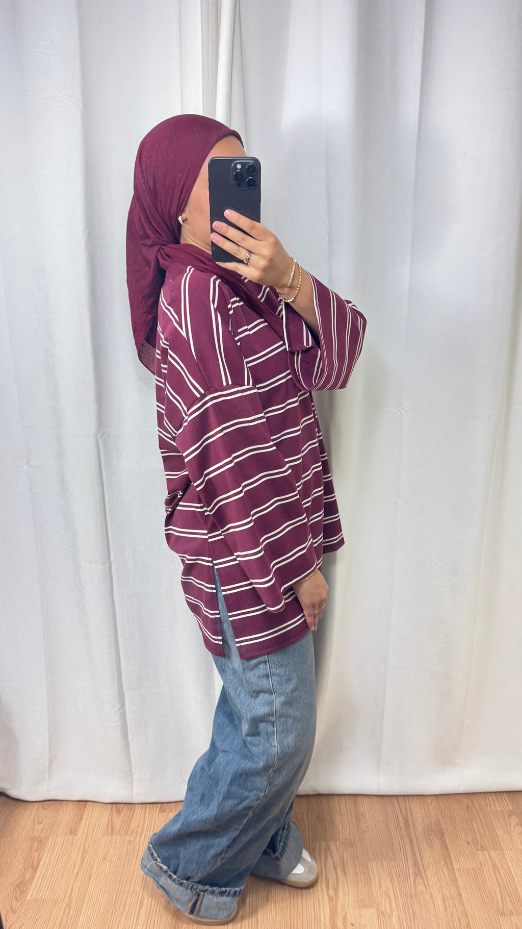 T-SHIRT RAYÉ  - BORDEAUX