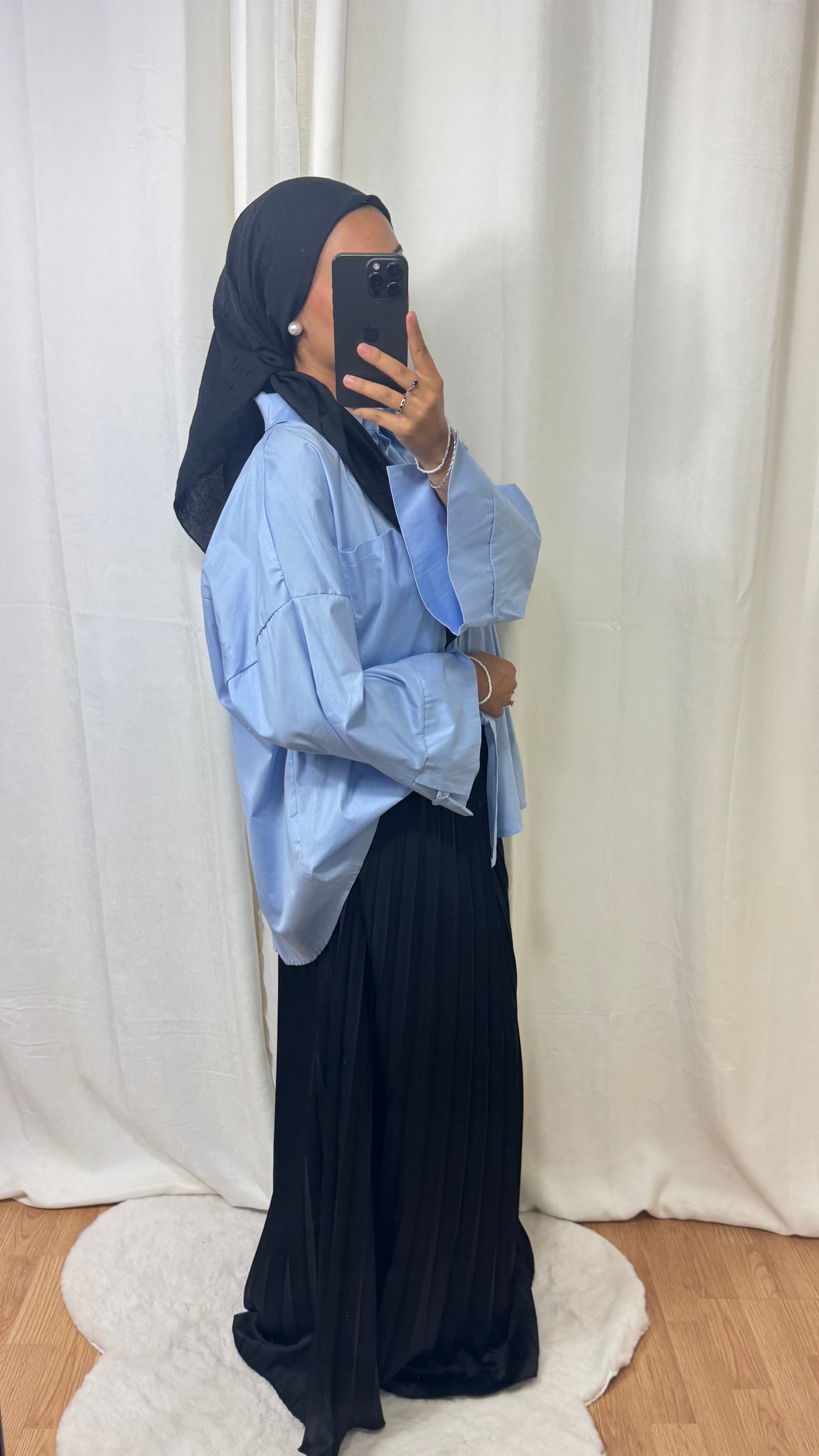 CHEMISE OVERSIZE - BLEU