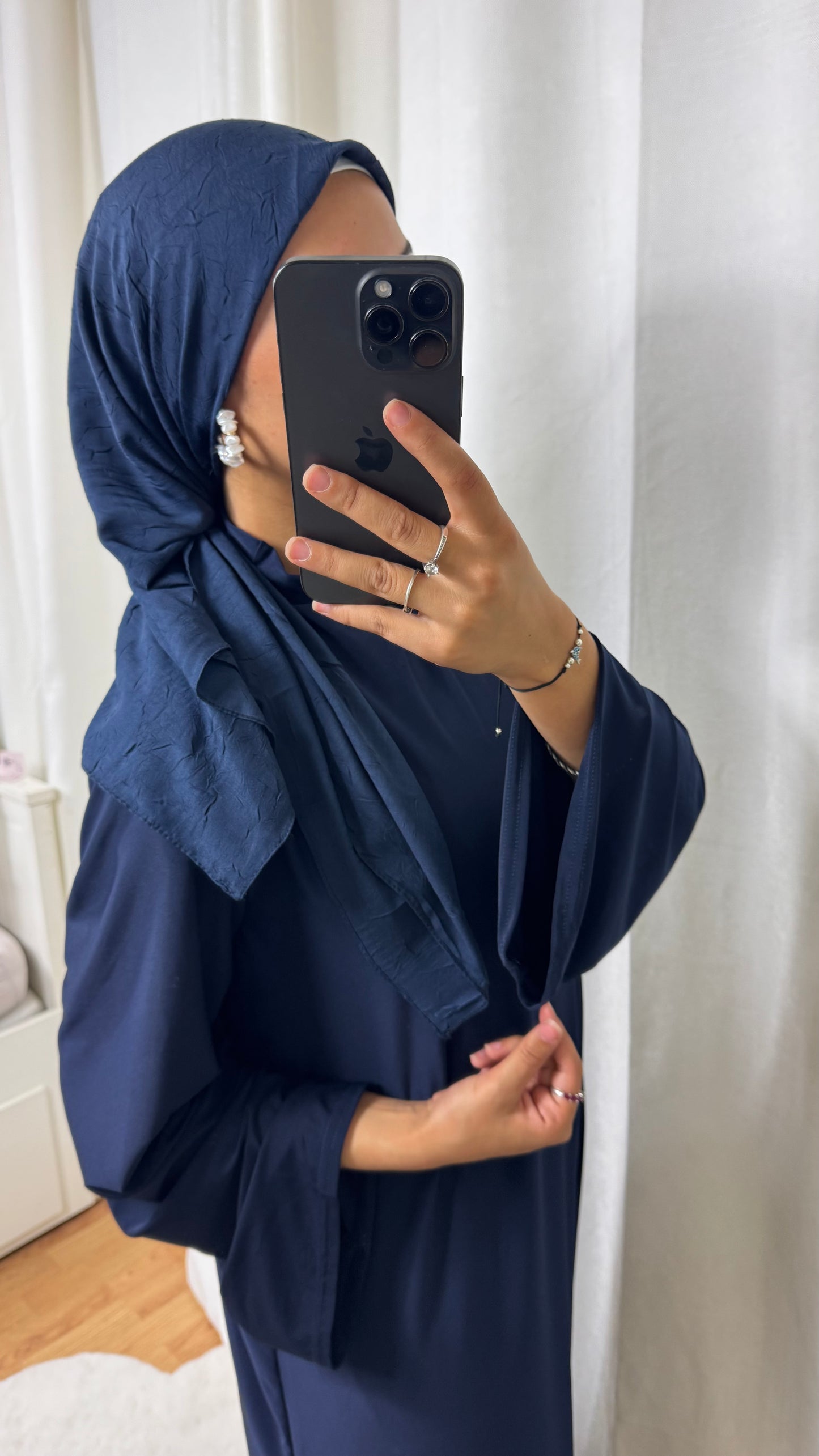 CARRÉ COTON BAMBOO - BLEU MARINE