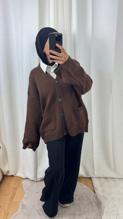 CARDIGAN TANINA - MARRON