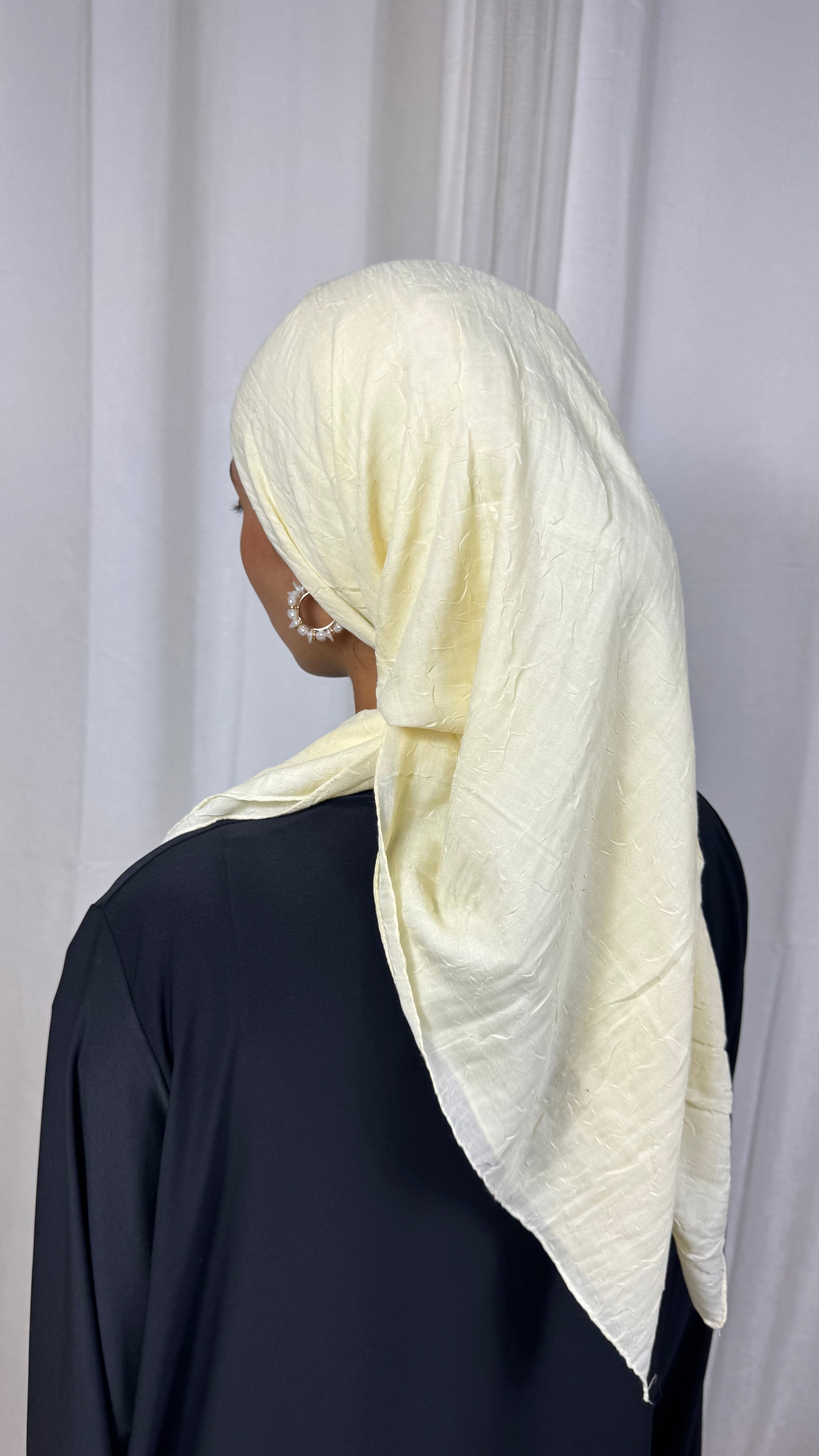 CARRÉ COTON BAMBOO - JAUNE PÂLE