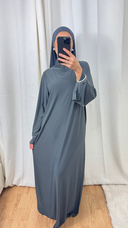 ABAYA JERSEY PREMIUM DE LUXE - GRIS ANTHRACITE