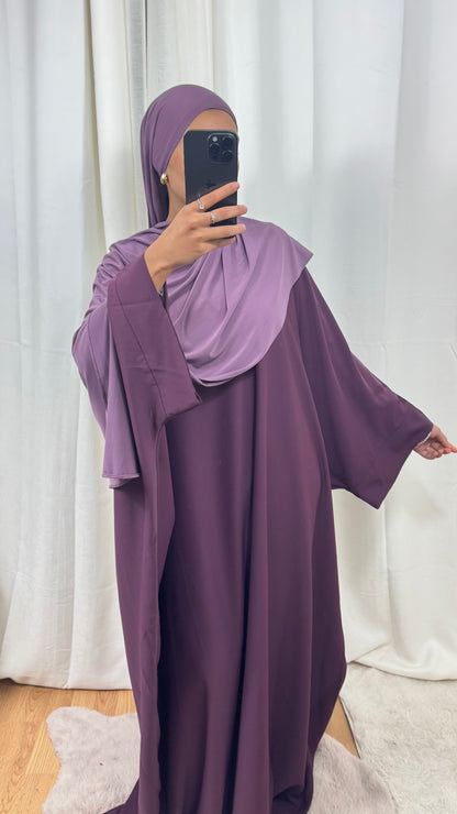 ABAYA SAOUDIENNE ELEGANCE - PRUNE