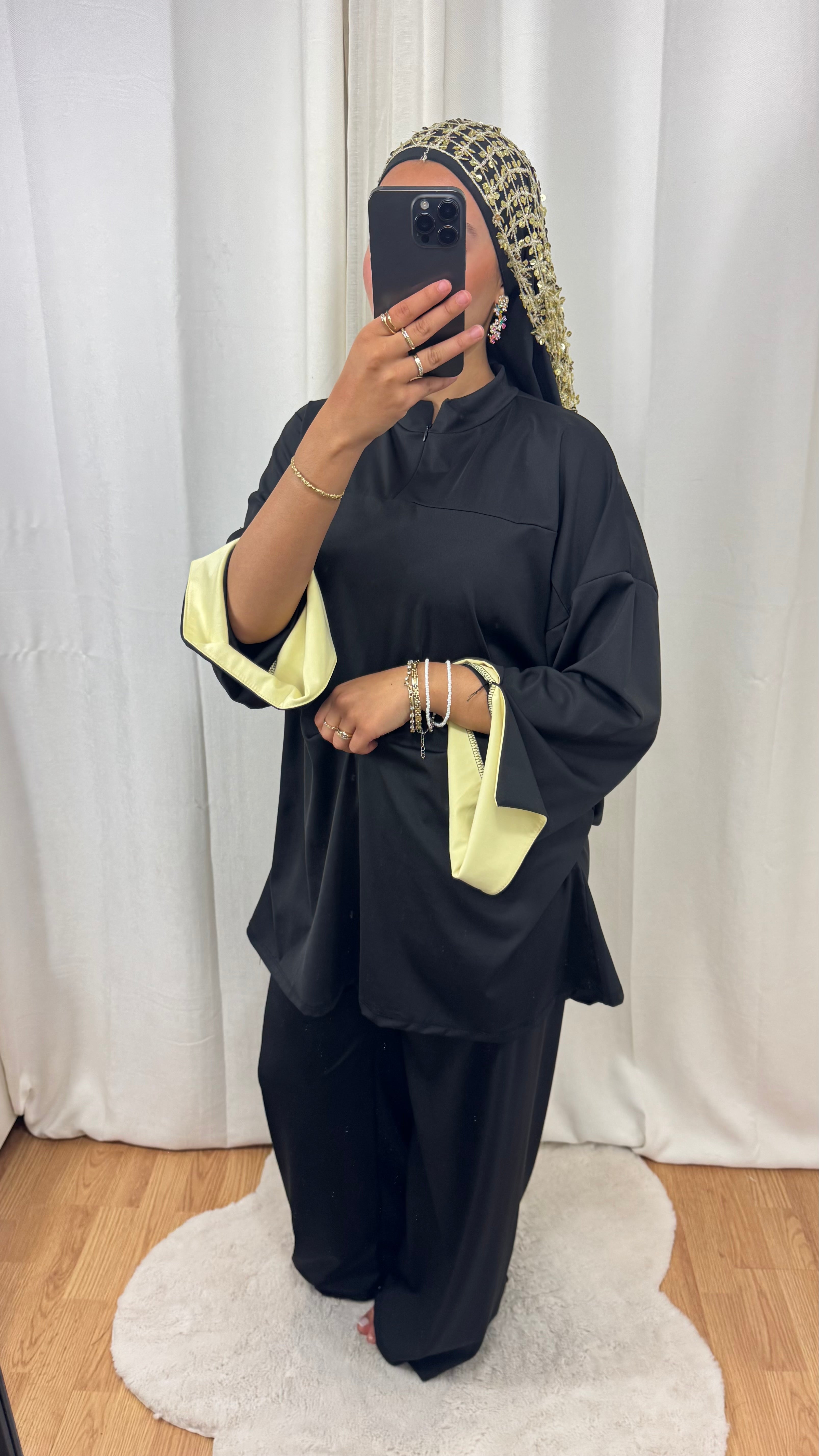 BURKINI BICOLORE + HIJAB - JAUNE PASTEL