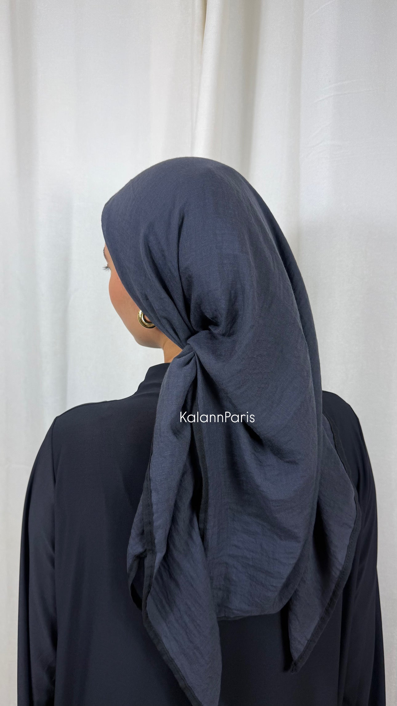 CARRÉ COTON BICOLORE - GRIS ANTHRACITE NOIR