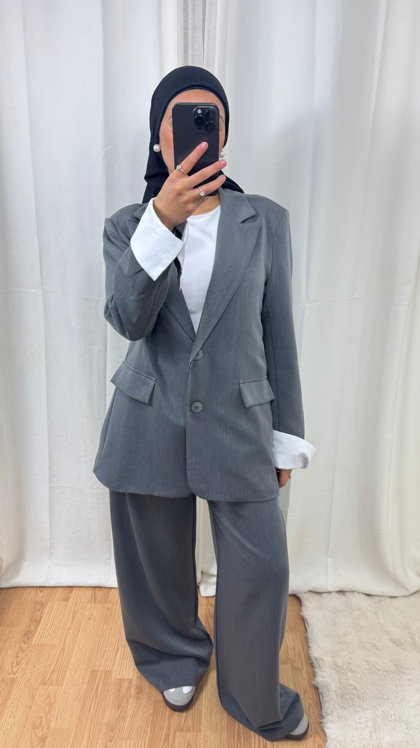 ENSEMBLE BLAZER PANTALON - GRIS