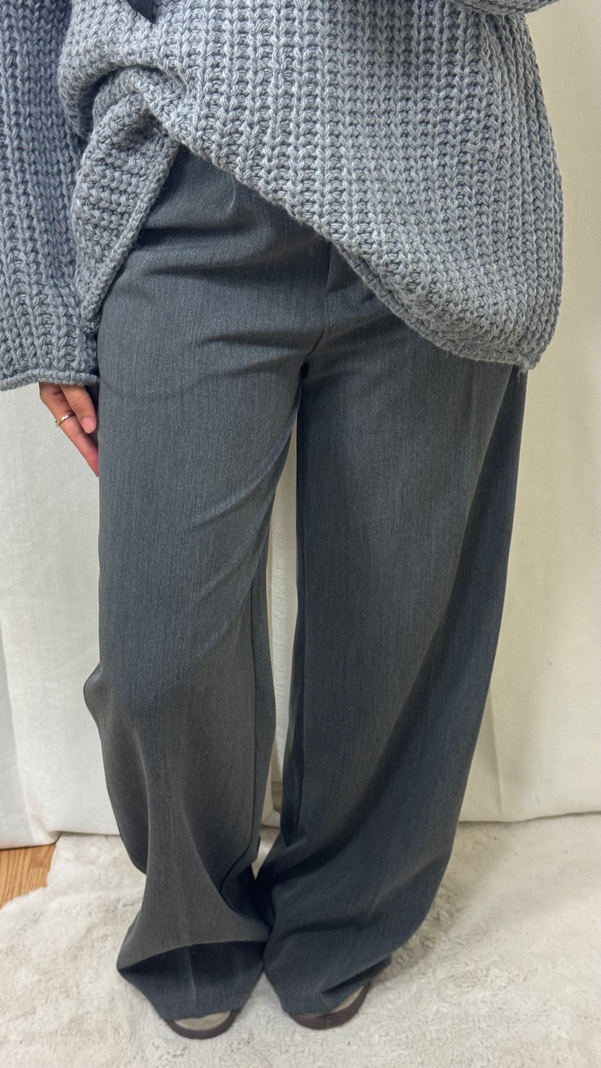 PANTALON À PINCE - GRIS