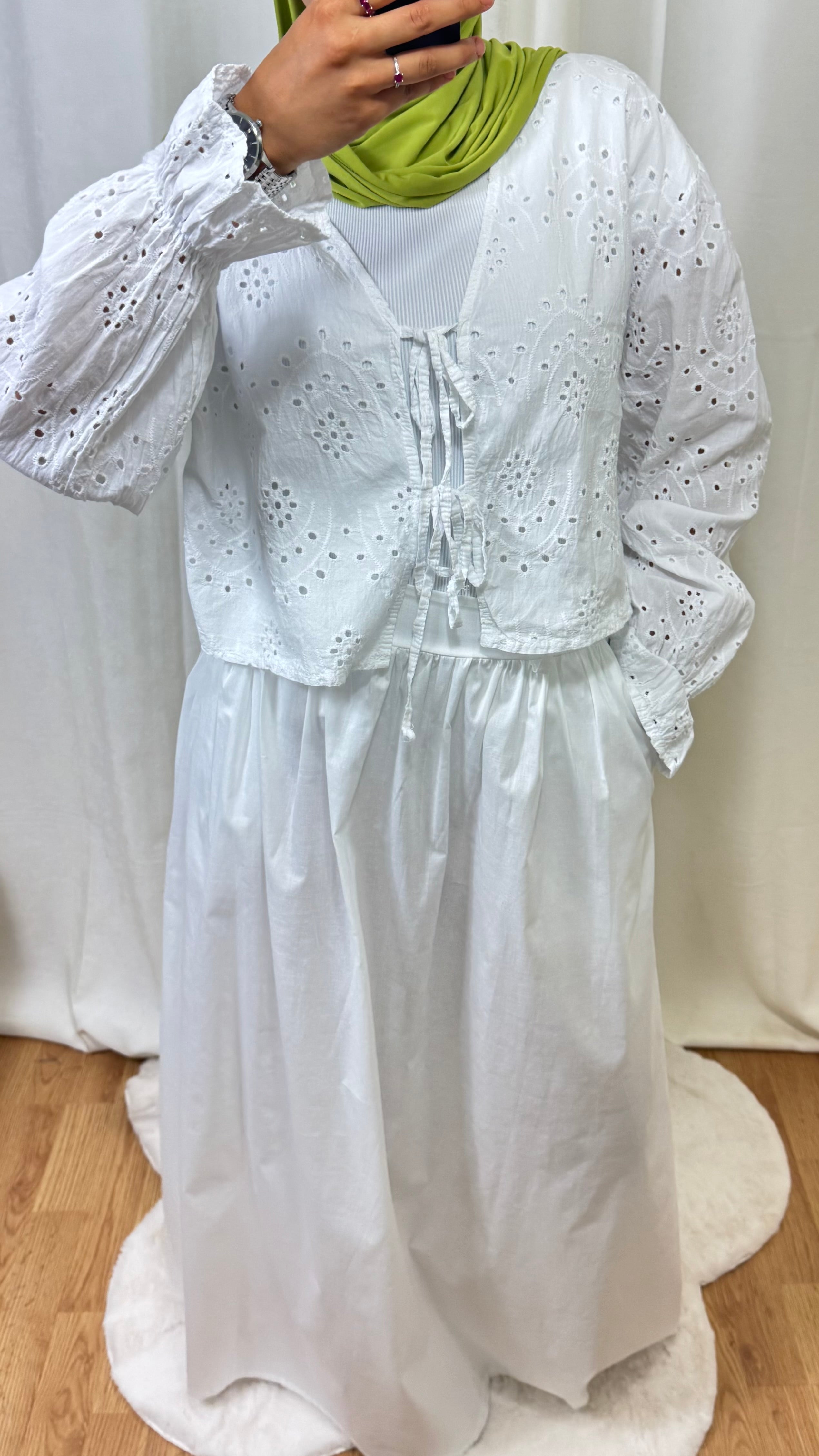 JUPE POPELINE - BLANCHE