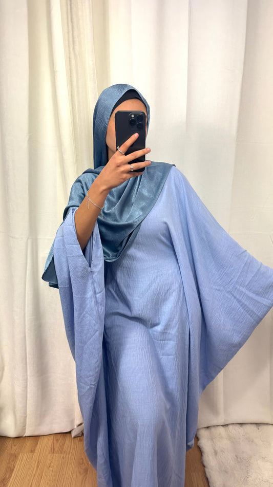 ABAYA FARACHA EFFET LIN - BLEU CLAIR