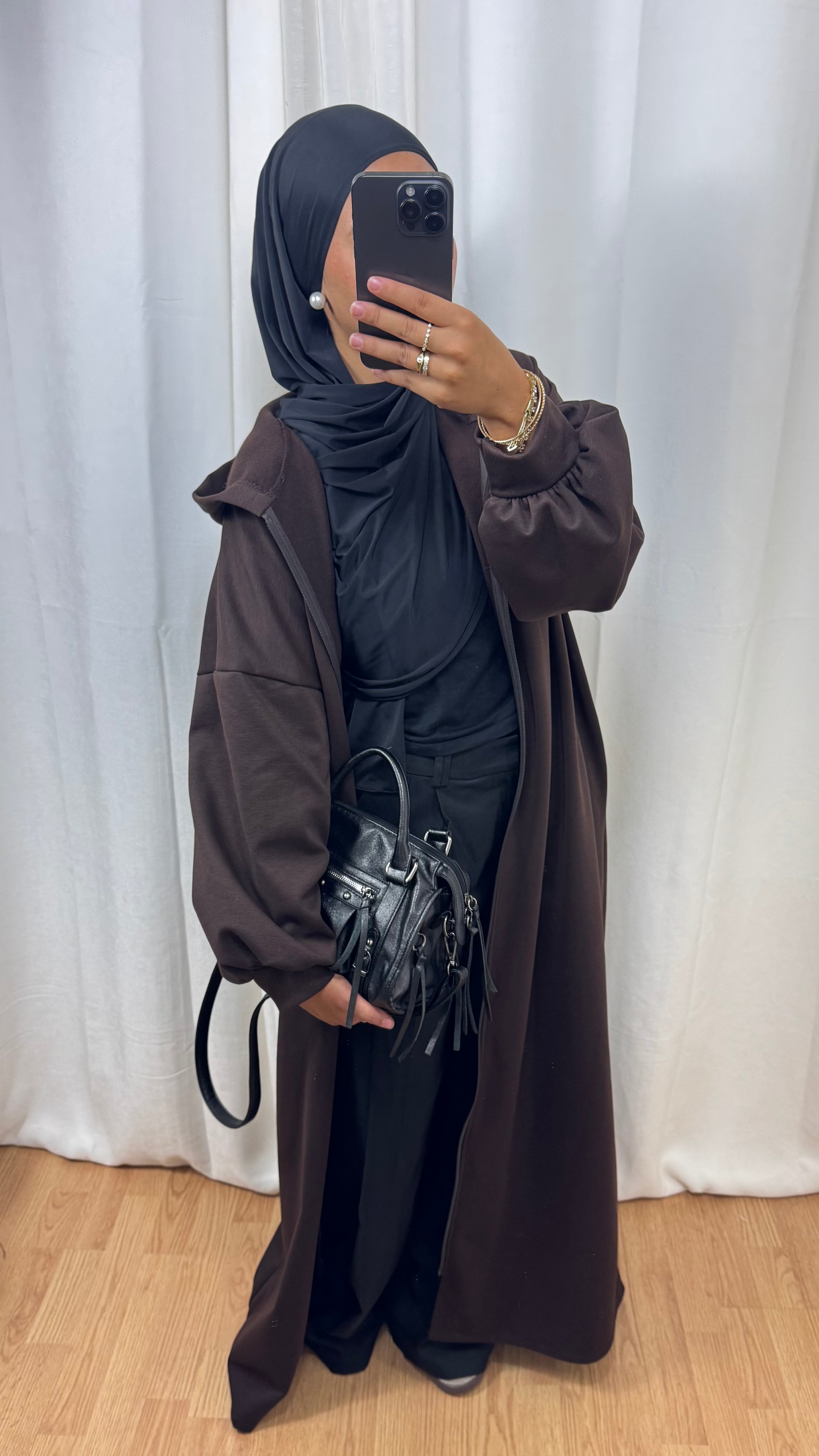 LONG GILET - CHOCOLAT
