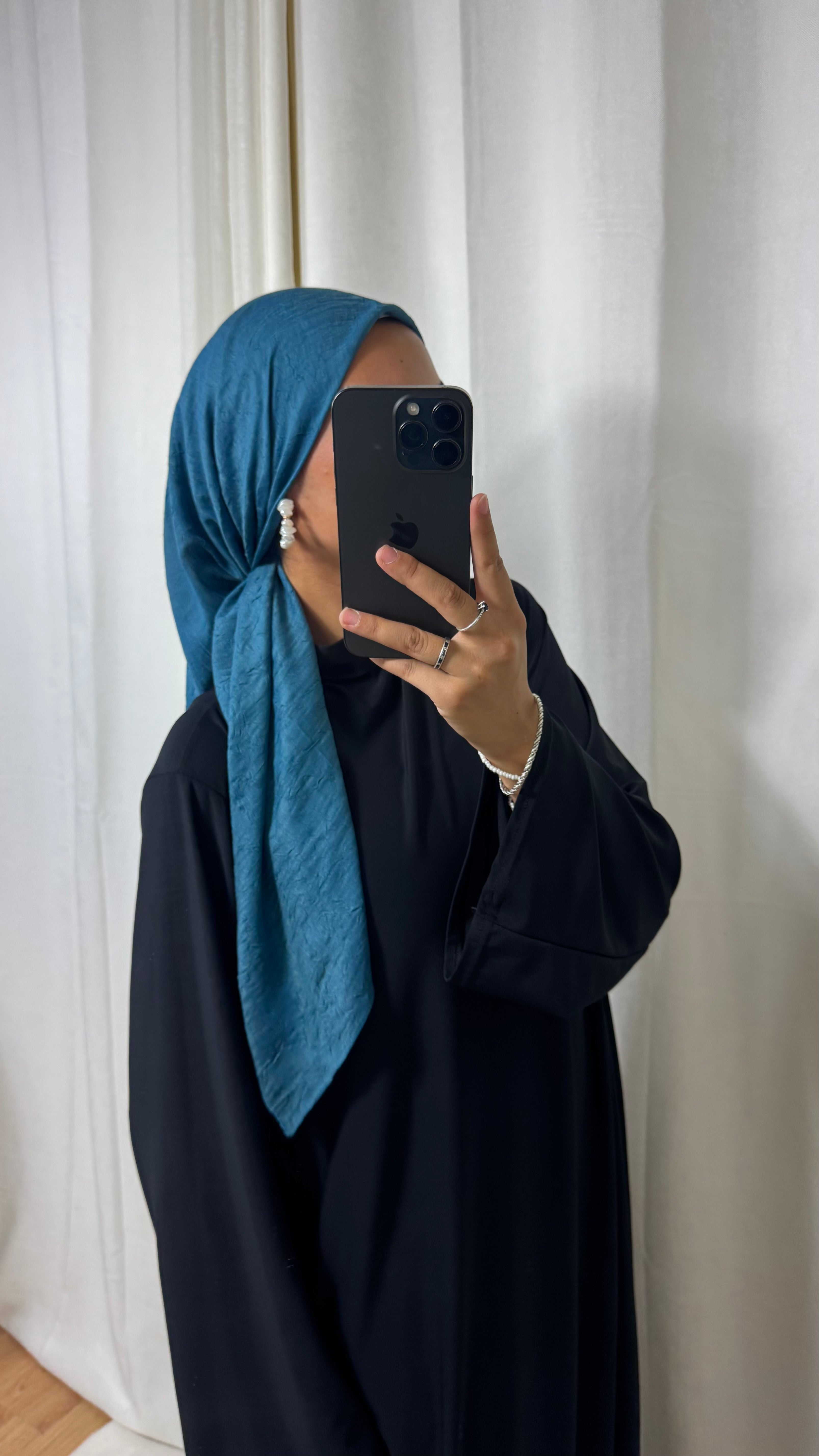 CARRÉ COTON BAMBOO - BLEU OCÉAN