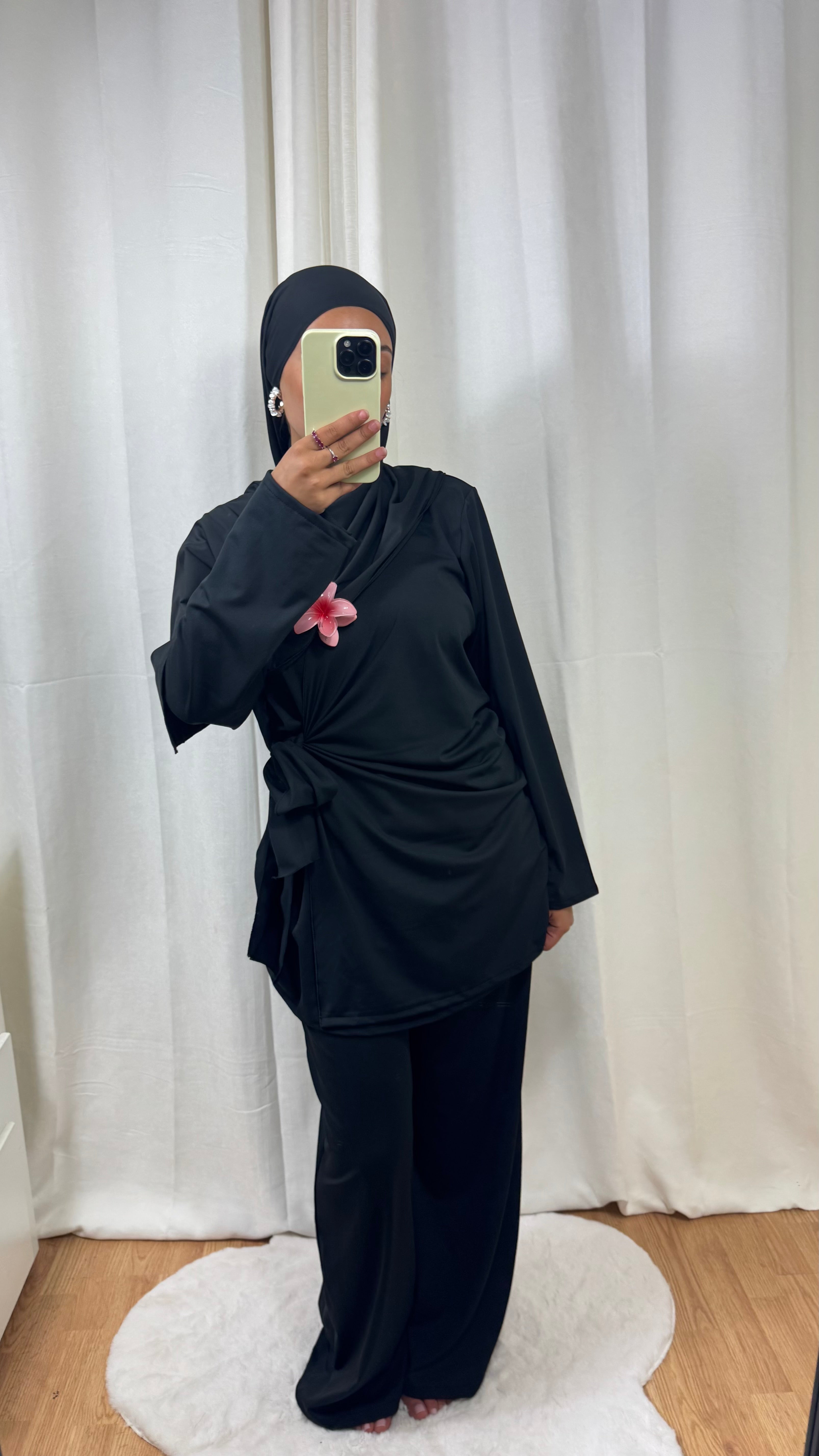BURKINI À NOUER + HIJAB - NOIR