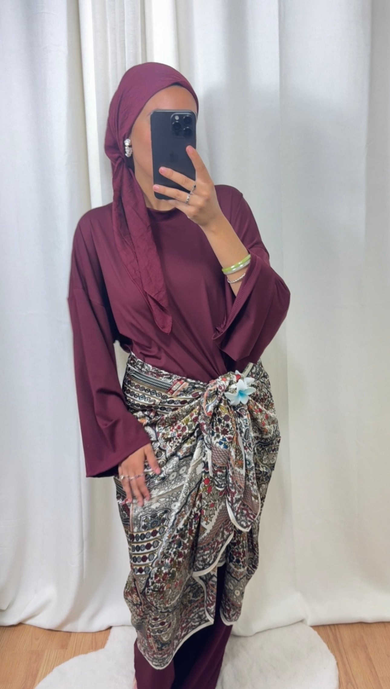 HIJAB RECTANGLE SATINÉ- BEIGE