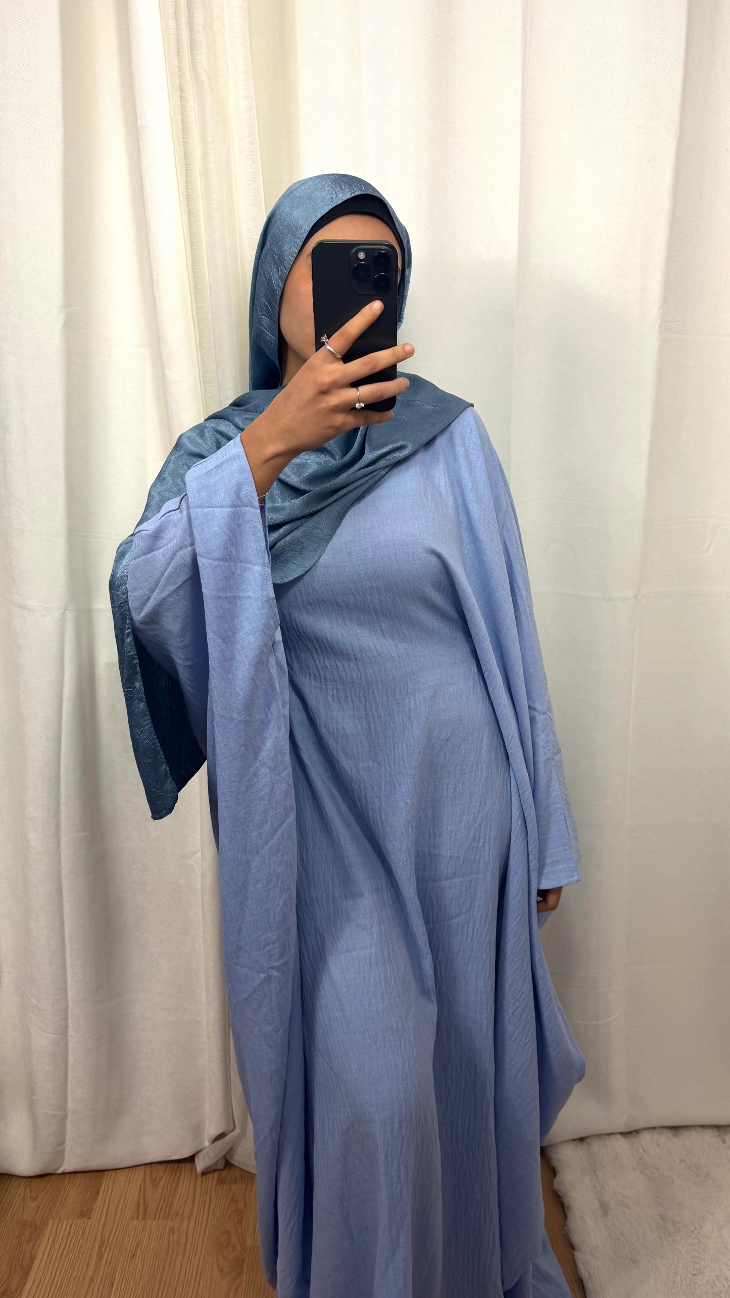 ABAYA FARACHA EFFET LIN - BLEU CLAIR