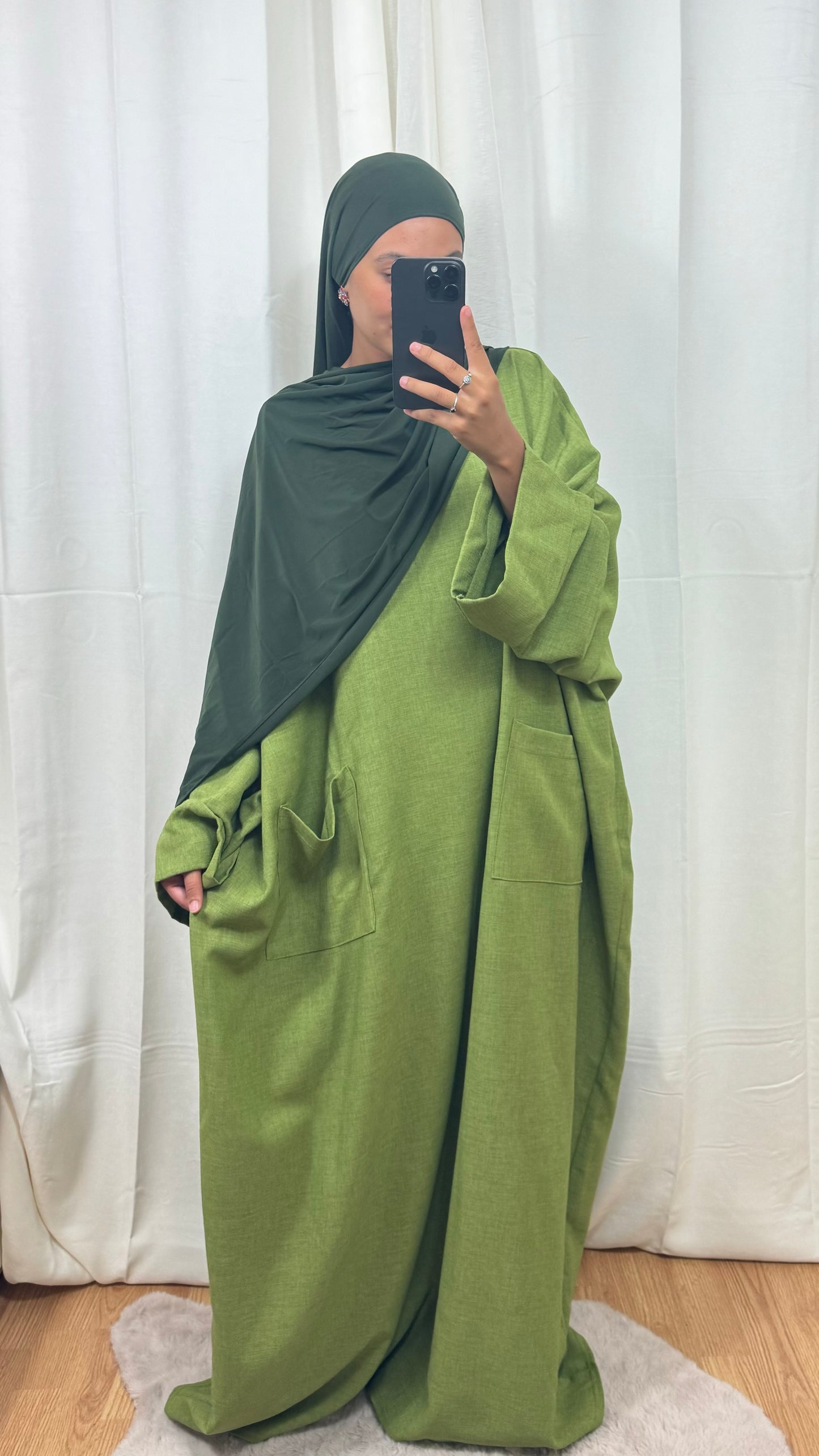 HIJAB JERSEY PREMIUM  - VERT BOUTEILLE