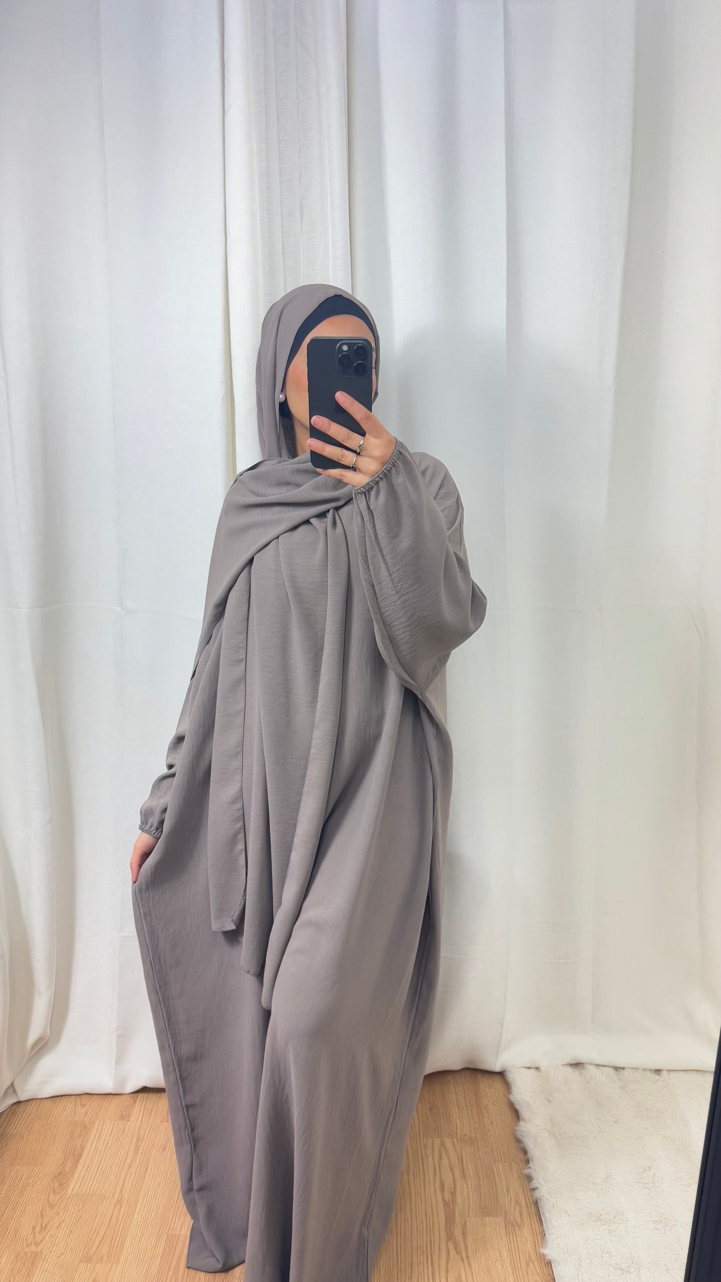 ABAYA VOILE INTÉGRÉ JAZZ - TAUPE