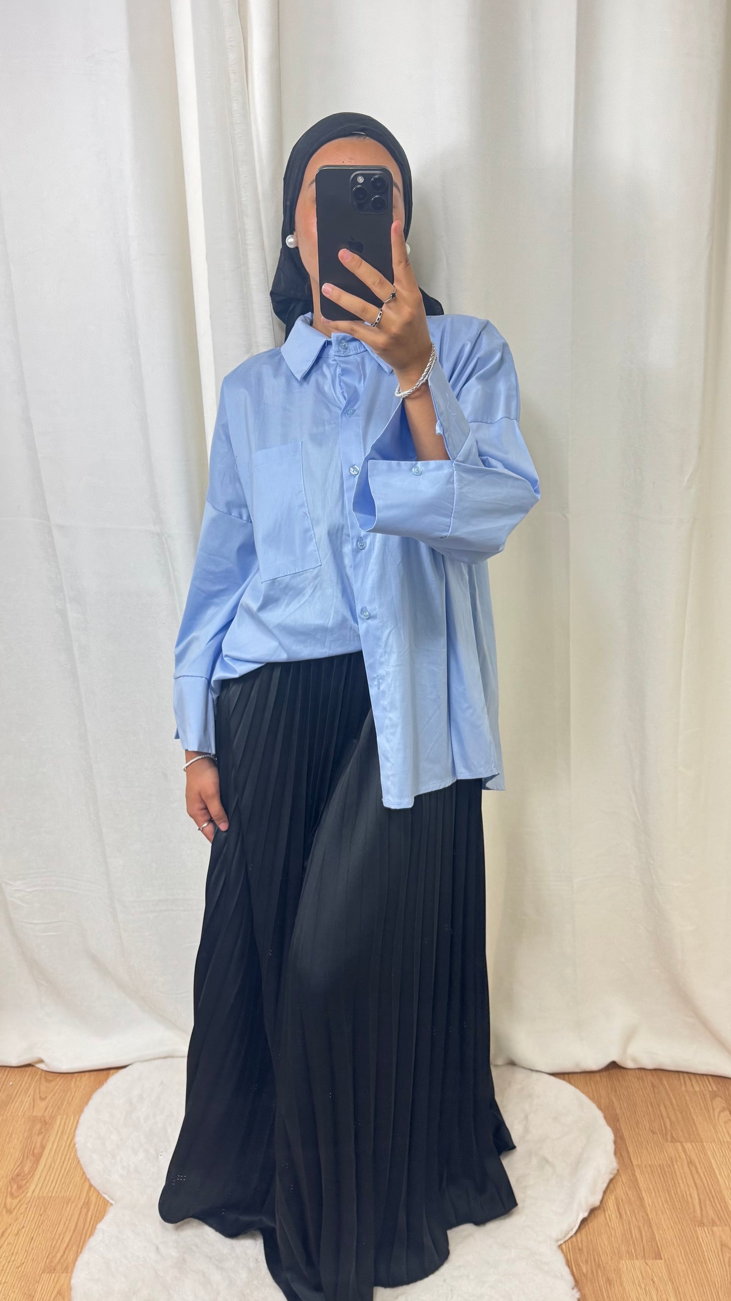 CHEMISE OVERSIZE - BLEU