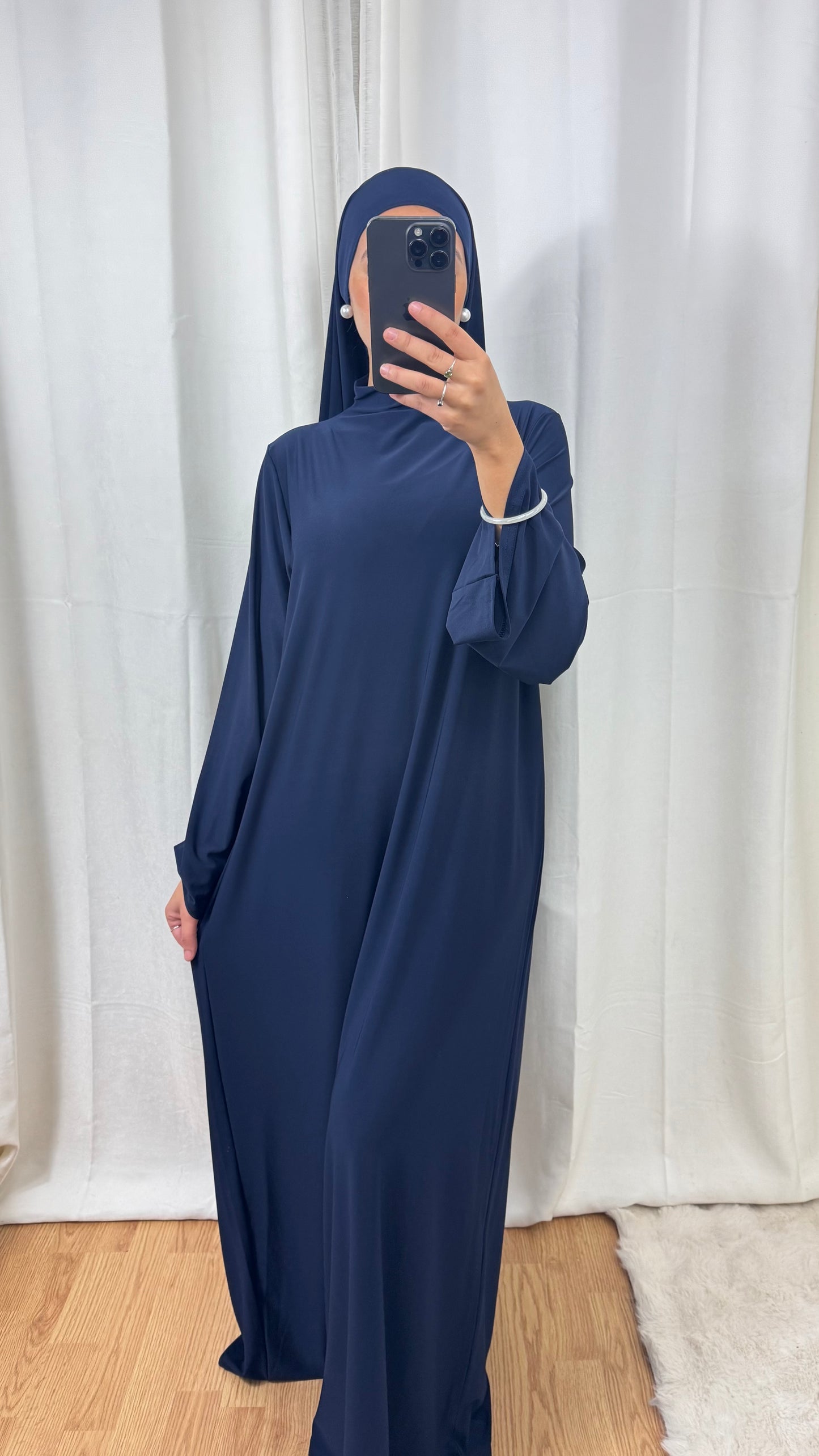 ABAYA JERSEY PREMIUM DE LUXE - BLEU MARINE