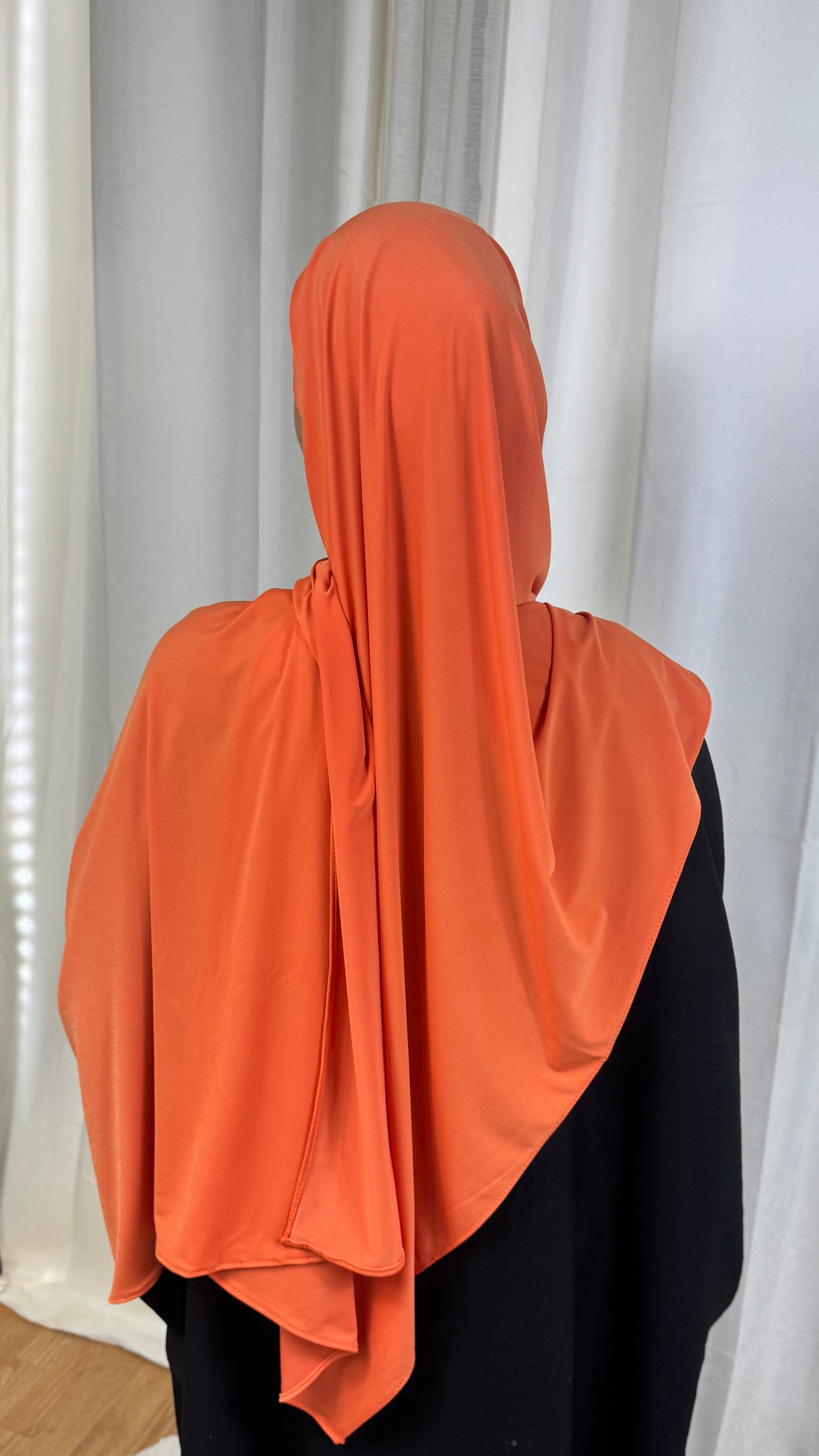 HIJAB JERSEY PREMIUM  - ORANGE CORAIL